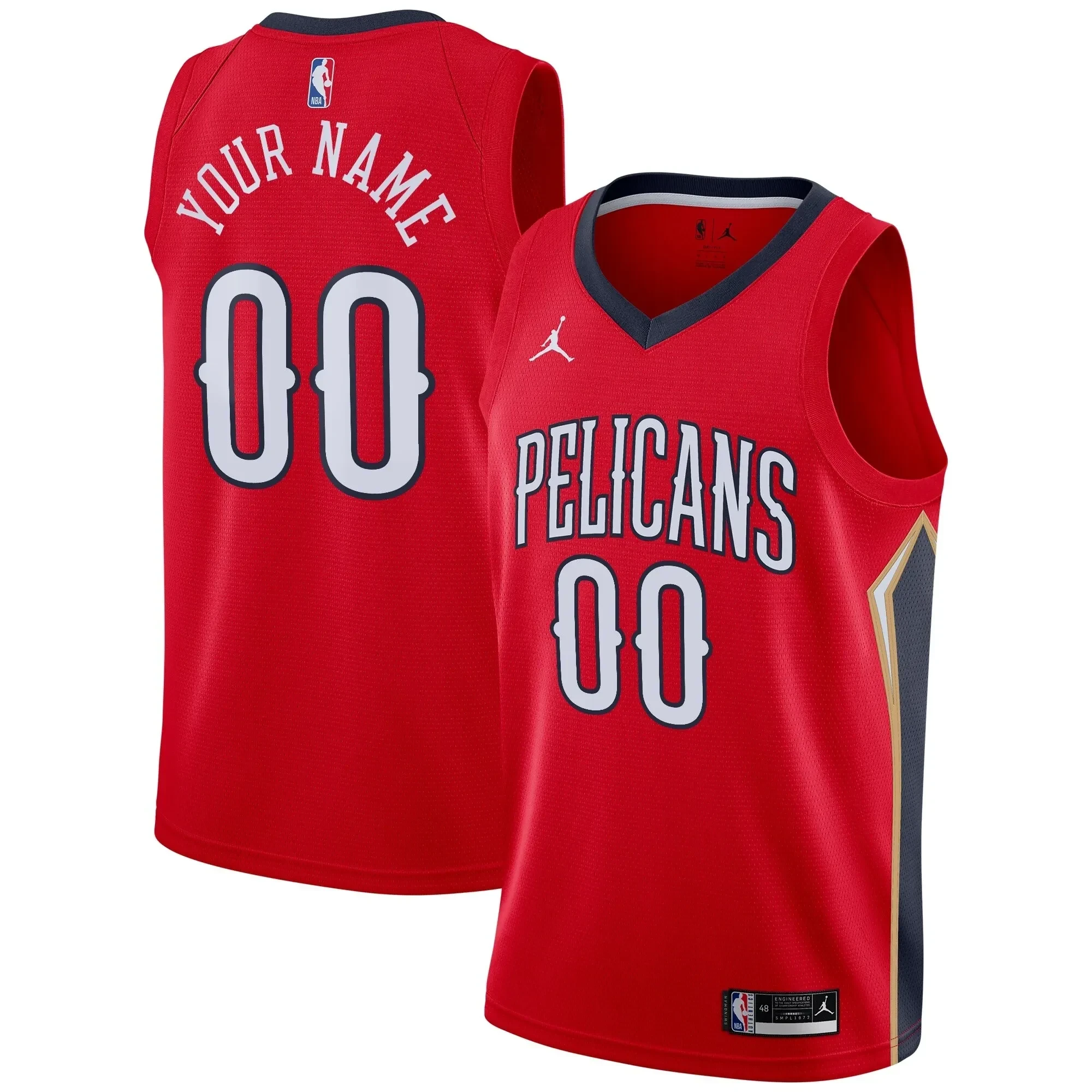 New Orleans Pelicans Swingman Custom Jersey - Statement Edition - Red - JS396 