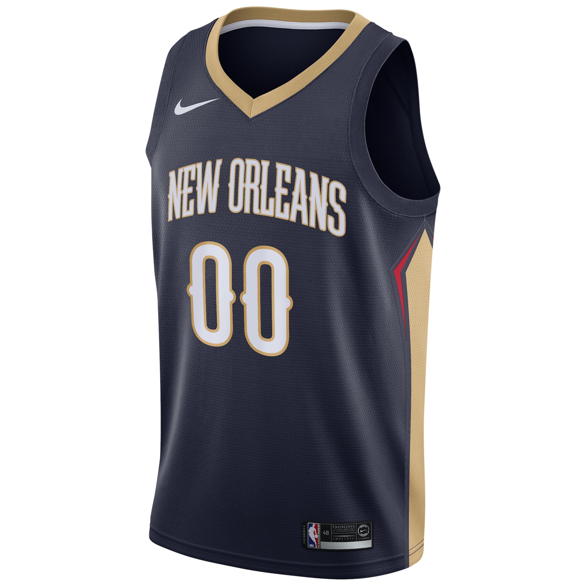 Alternative view of New Orleans Pelicans Swingman Custom Jersey Navy - Icon Edition