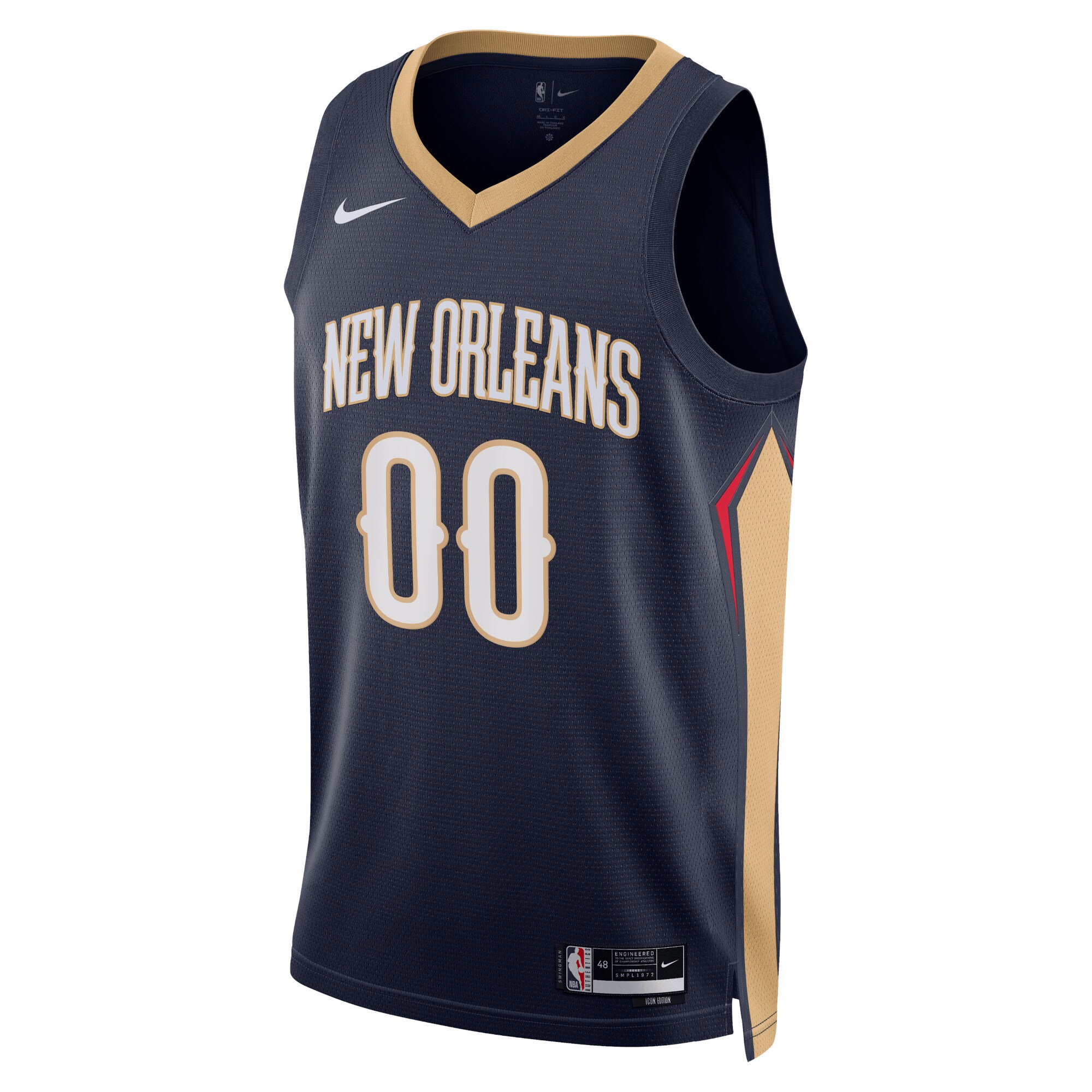 Alternative view of New Orleans Pelicans Unisex 2022/23 Swingman Custom Jersey Navy - Icon Edition