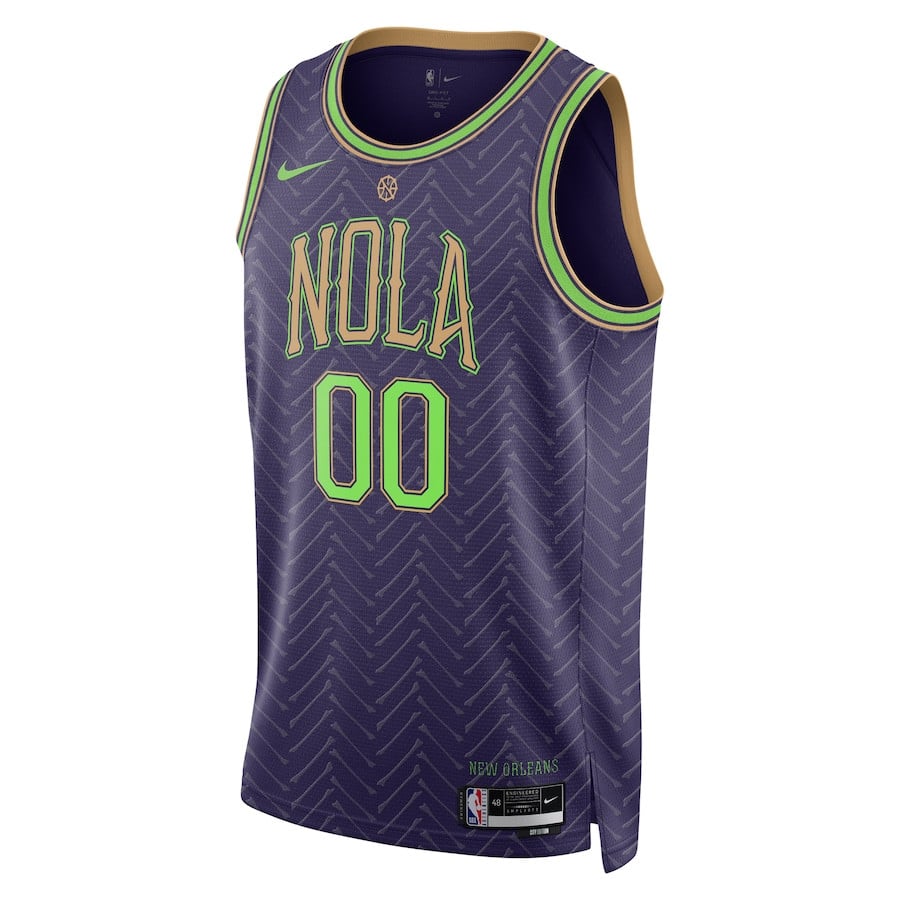 Alternative view of New Orleans Pelicans Unisex 2024/25 Custom Swingman Jersey - City Edition - Purple - JS406 