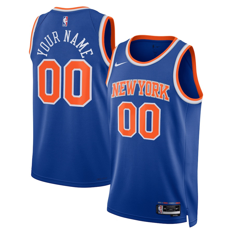 New York Knicks 2023/24 Icon Swingman Custom Men Jersey - Blue - JS591 