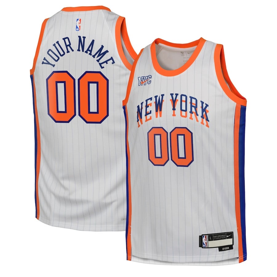 New York Knicks 2024/25 Swingman Custom YOUTH Jersey - City Edition - White - JS882 