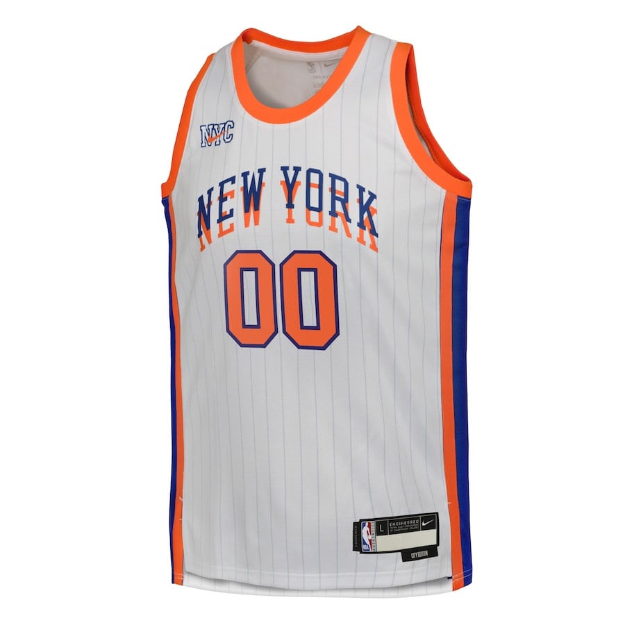 Alternative view of New York Knicks 2024/25 Swingman Custom YOUTH Jersey - City Edition - White - JS882 