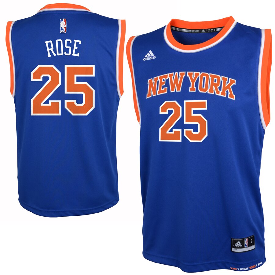 New York Knicks Adidas Youth Fashion Road Jersey - Blue