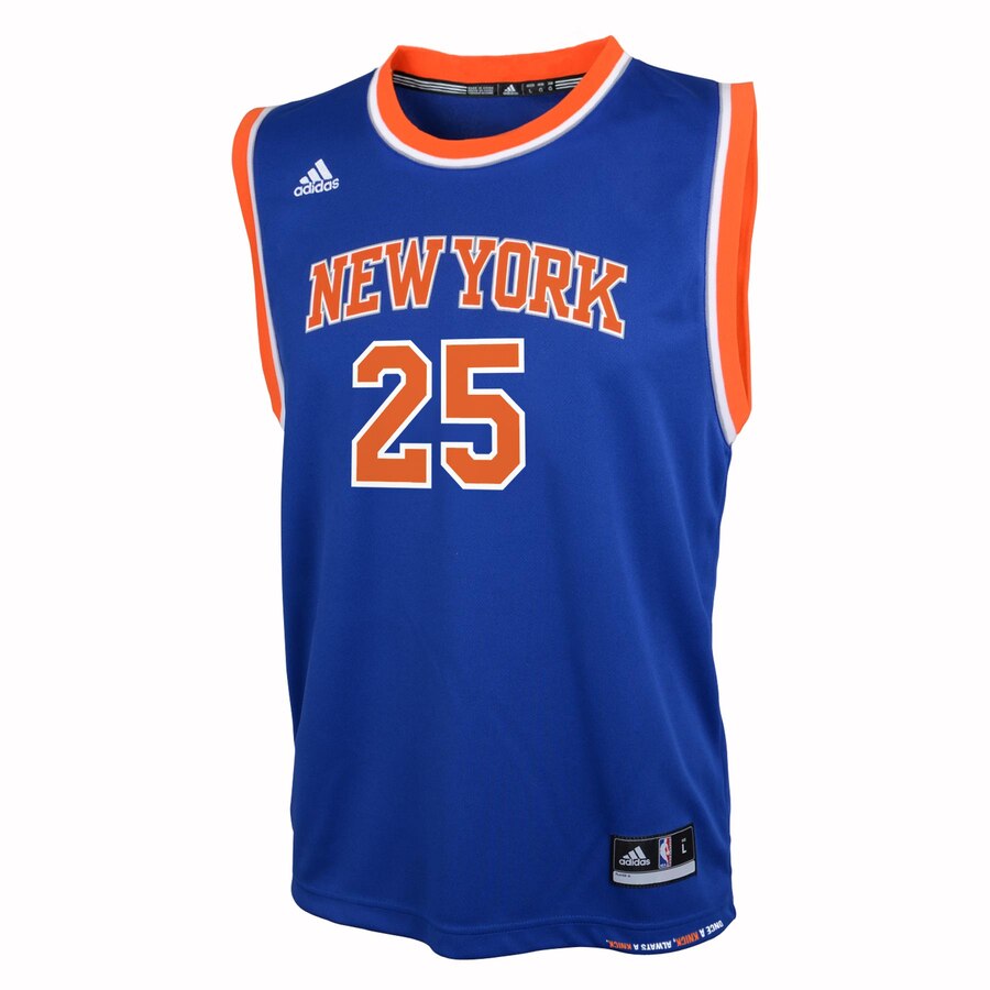 Alternative view of New York Knicks Adidas Youth Fashion Road Jersey - Blue