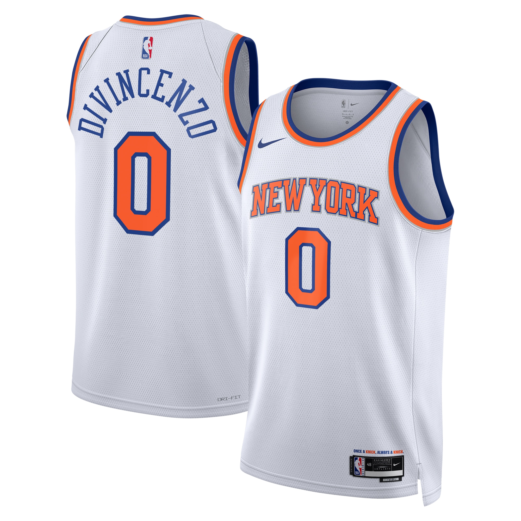 New York Knicks Association Edition Swingman Jersey - White - Donte DiVincenzo - Unisex - JS394 