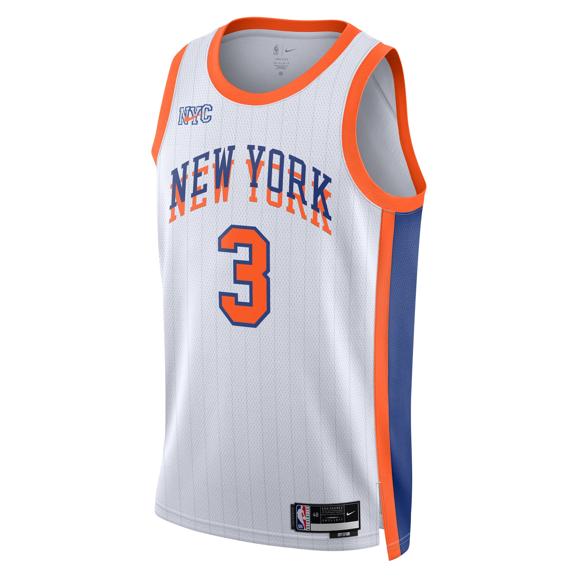Alternative view of New York Knicks City Edition Swingman Jersey 2024 - White - Josh Hart - Unisex - JS161 