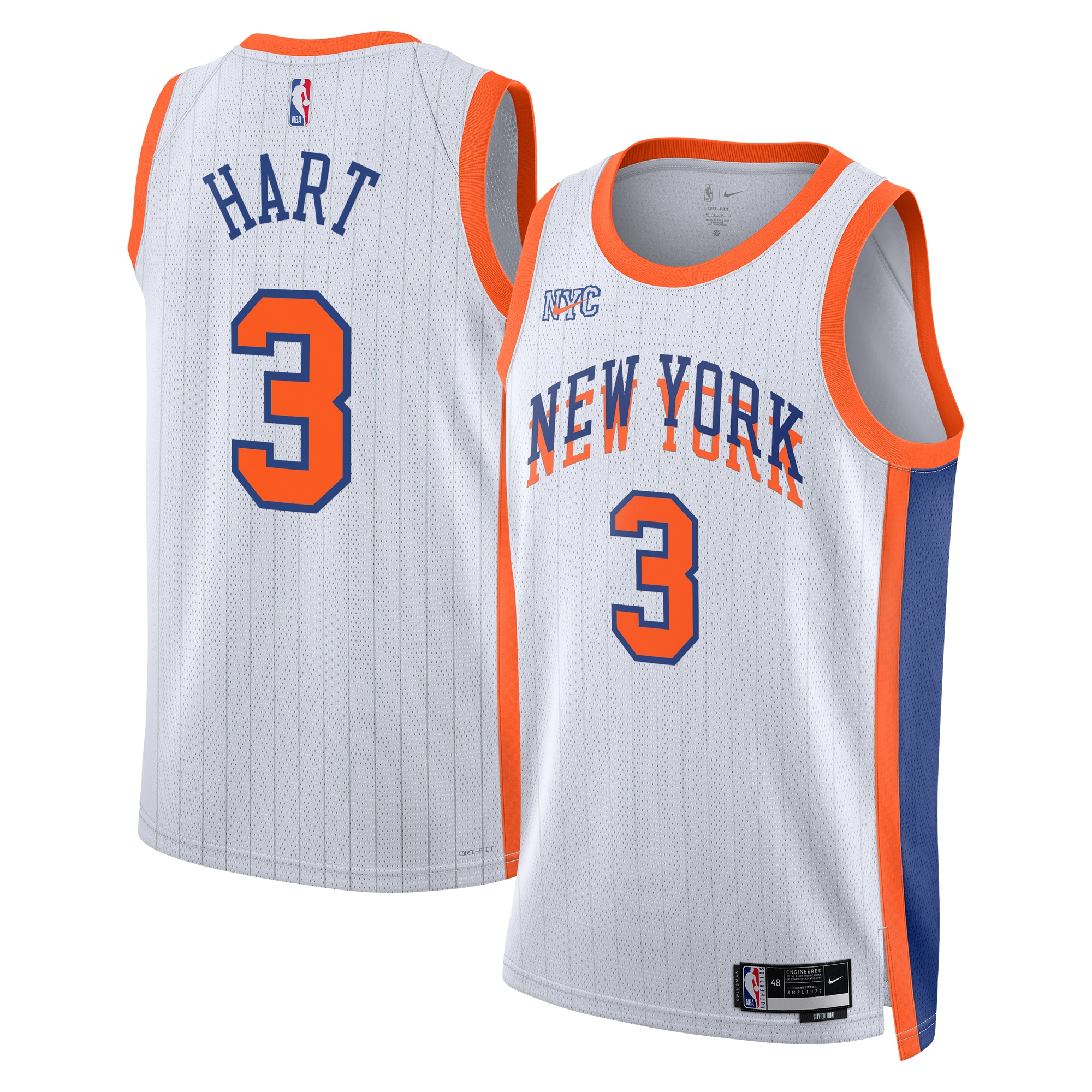 New York Knicks City Edition Swingman Jersey 2024 - White - Josh Hart - Unisex - JS161 