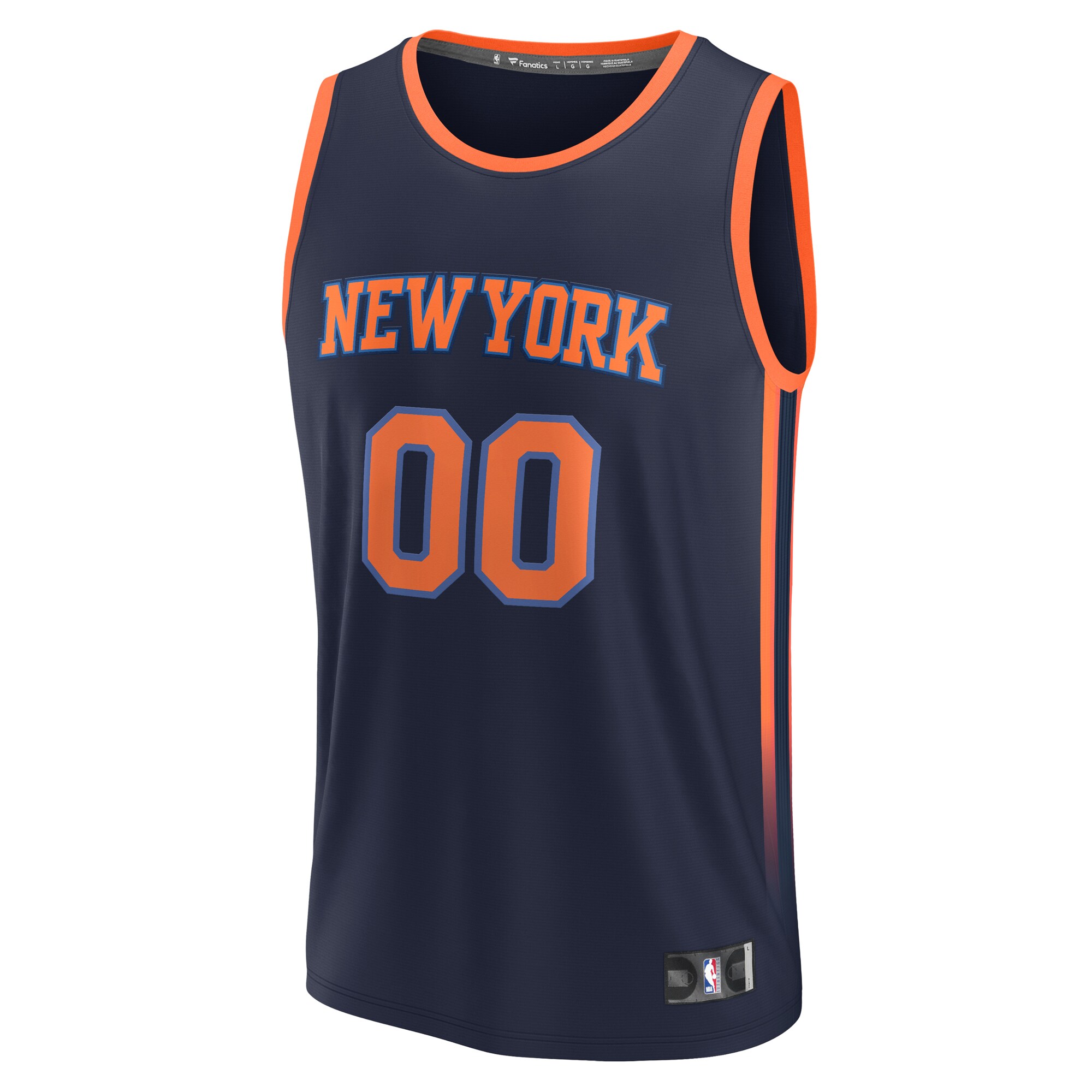 Alternative view of New York Knicks Fanatics Youth Fast Break Replica Custom Jersey - Statement Edition - Navy
