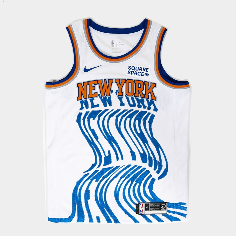 New York Knicks Garden Of Dreams Printing White Men Jersey Twisted Art - JS442 