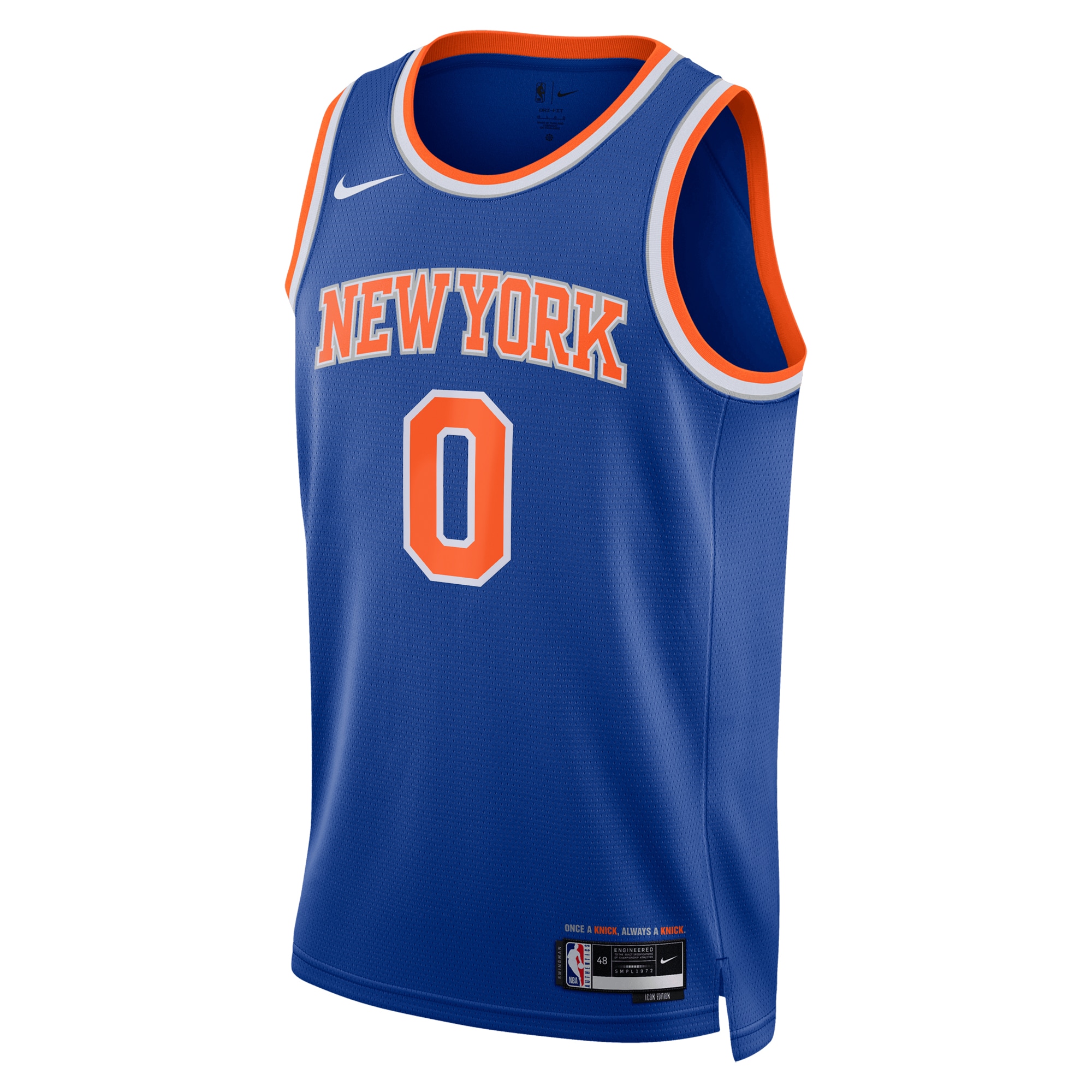 Alternative view of New York Knicks Icon Edition Swingman Jersey - Blue - Donte DiVincenzo - Unisex - JS258 