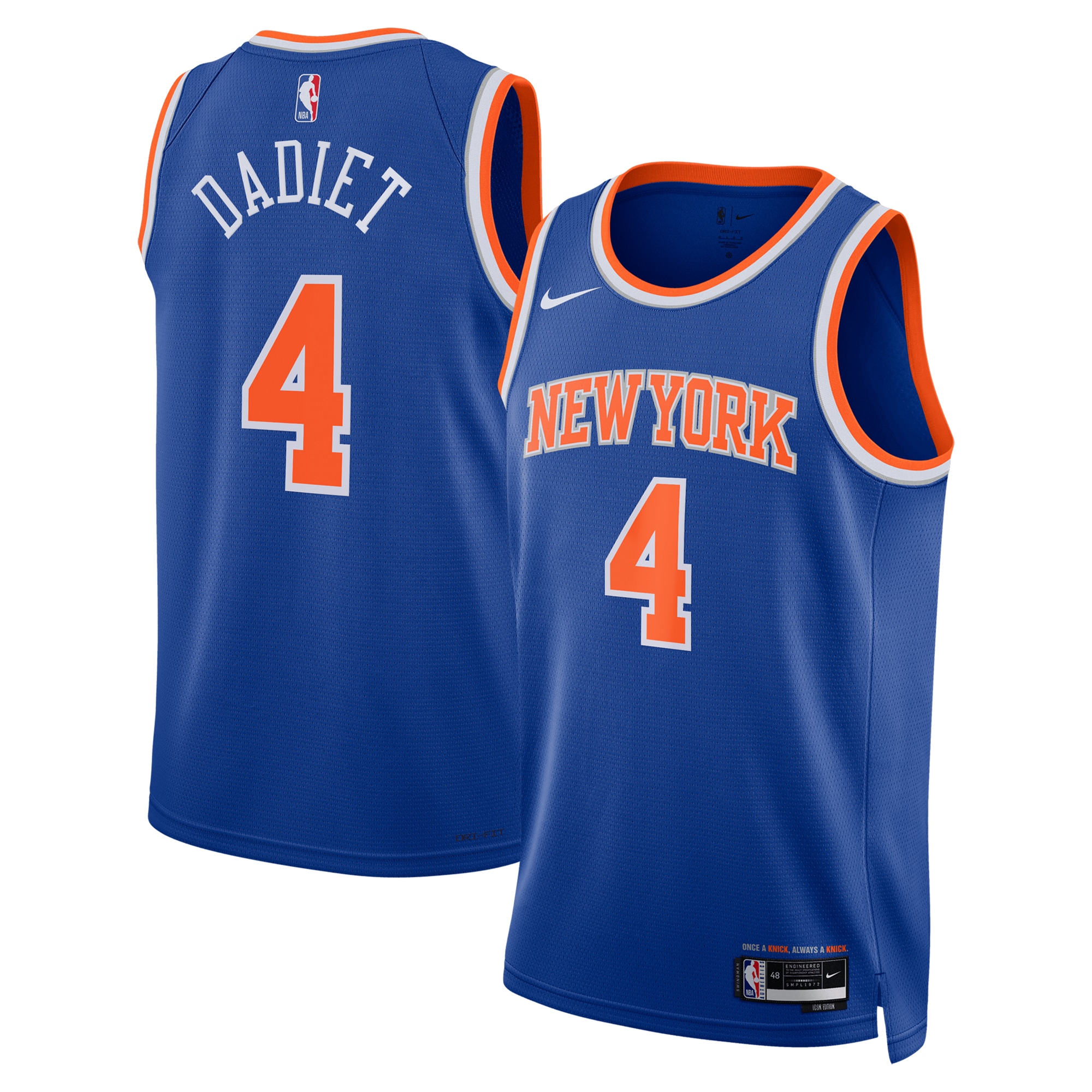 New York Knicks Icon Swingman Jersey - Blue - Pacôme Dadiet - Unisex - JS165 