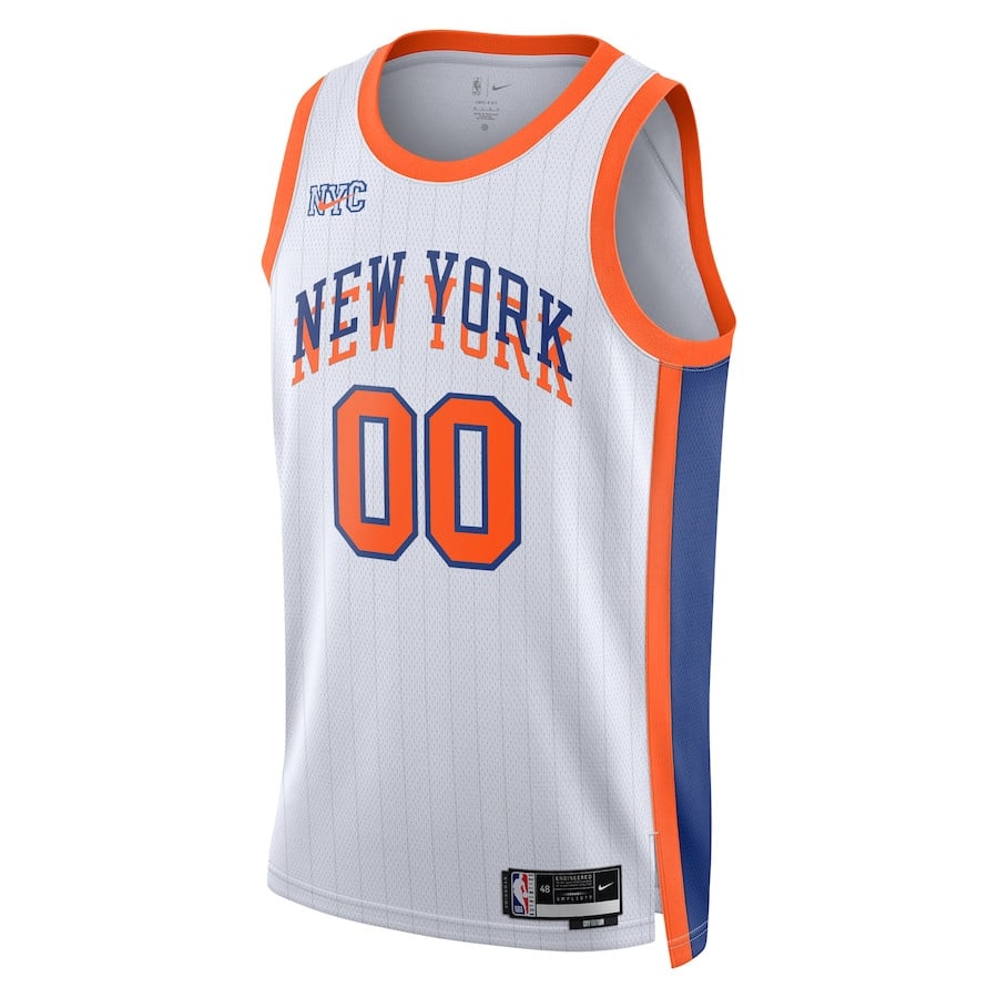 Alternative view of New York Knicks Unisex 2024/25 Custom Swingman Jersey - City Edition - White - JS348 
