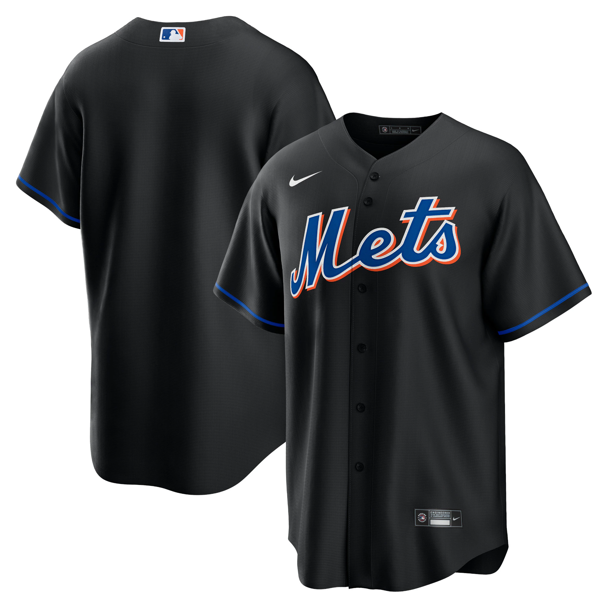 Alternative view of New York Mets 2022 Alternate Replica Team Jersey – Black