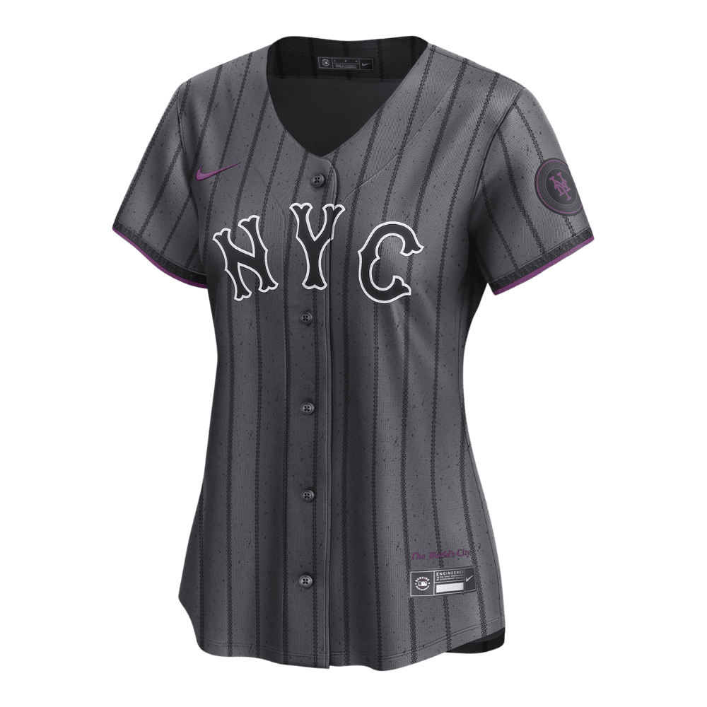 Alternative view of New York Mets 2024 City Connect Limited Women Jersey - Graphite 