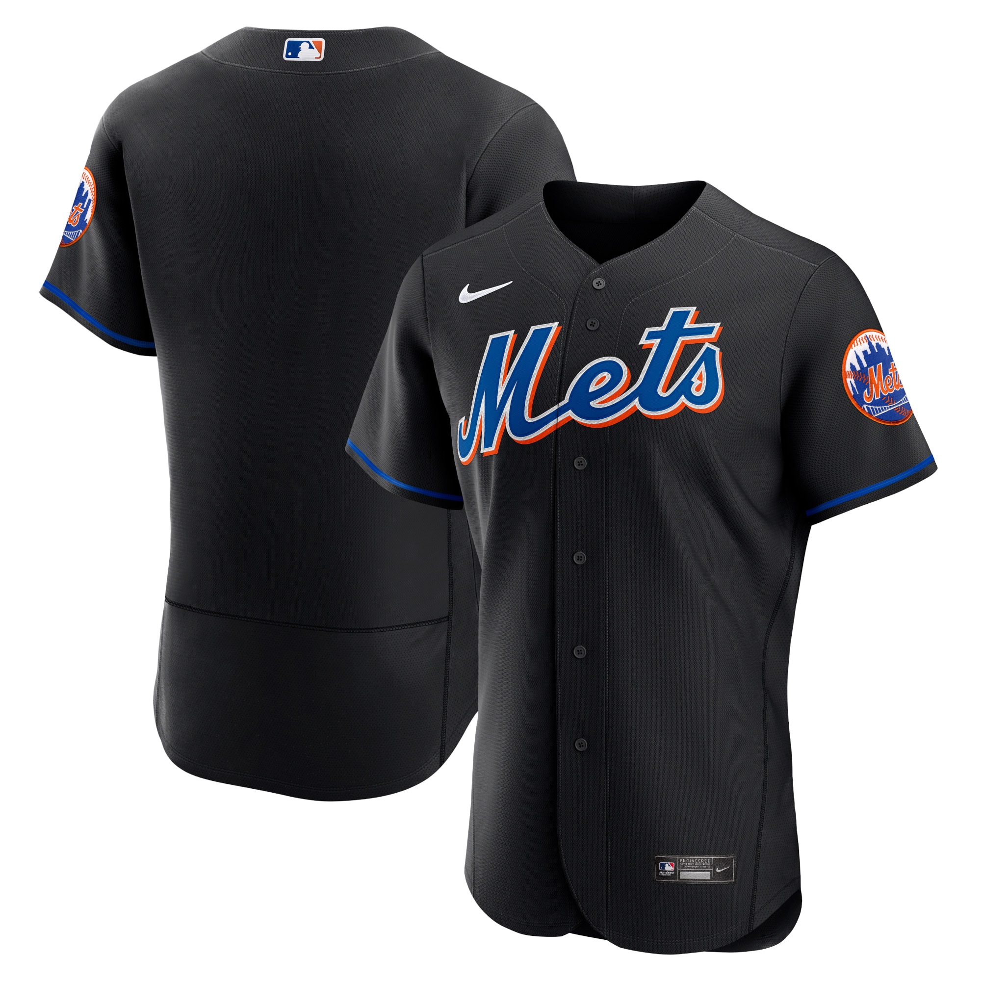 New York Mets Alternate Authentic Team Jersey - Black
