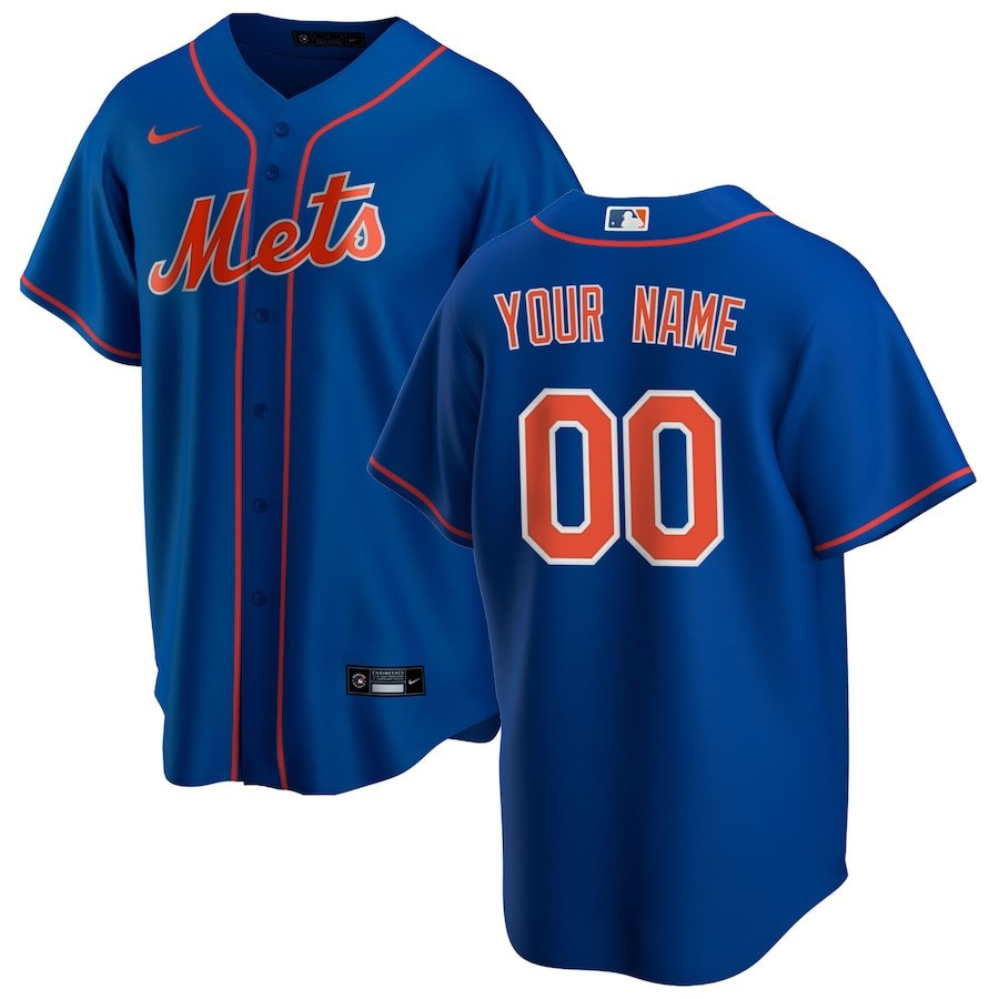 New York Mets Alternate Custom Men Jersey - Royal 