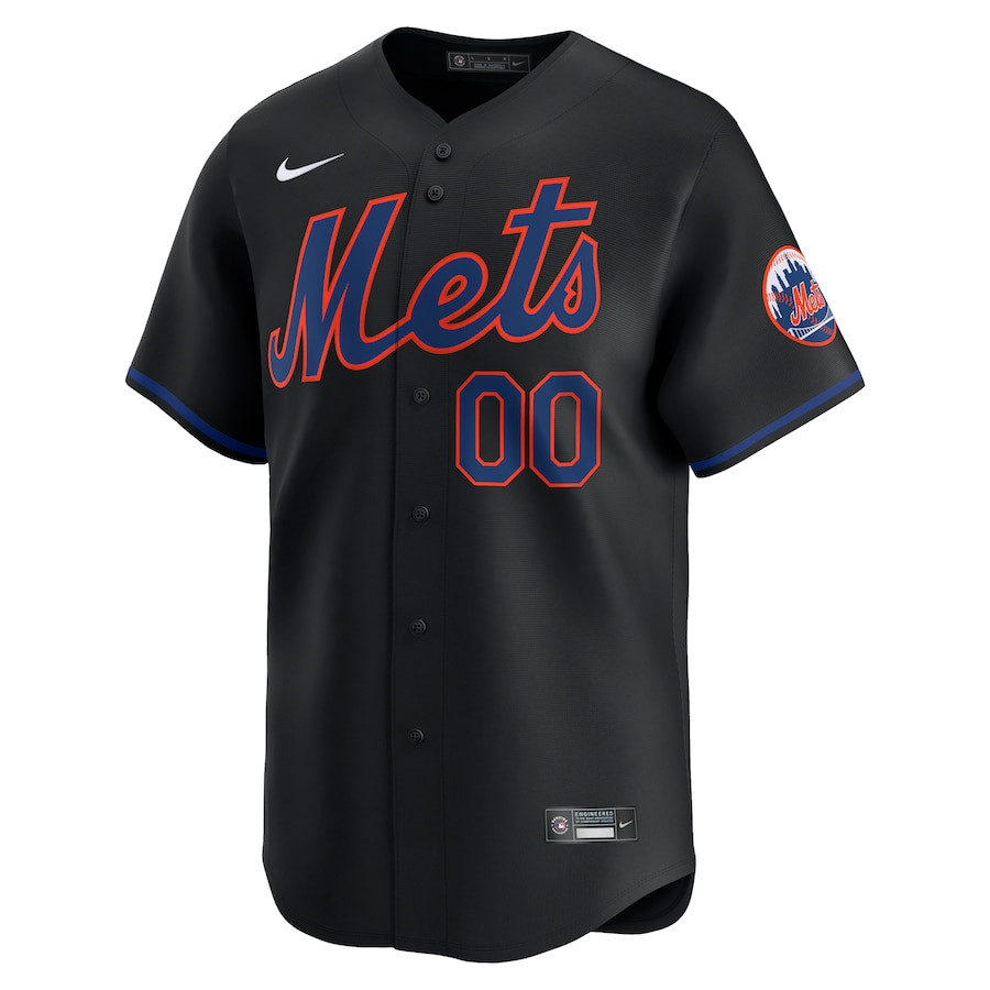 Alternative view of New York Mets Alternate Limited Custom Men Jersey - Black 