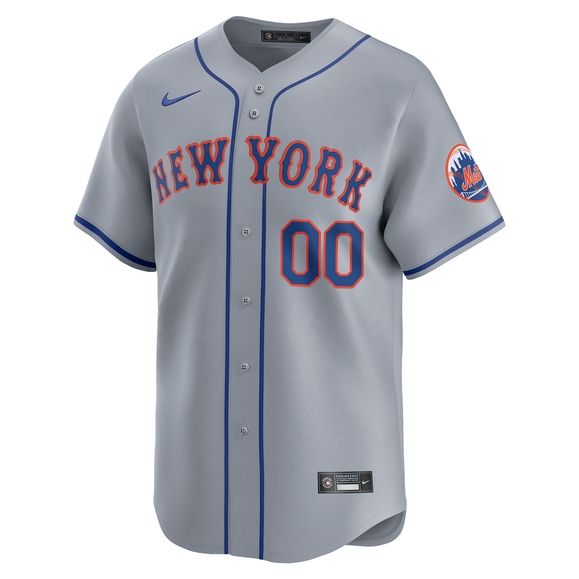 Alternative view of New York Mets Away Limited Custom Jersey - Gray