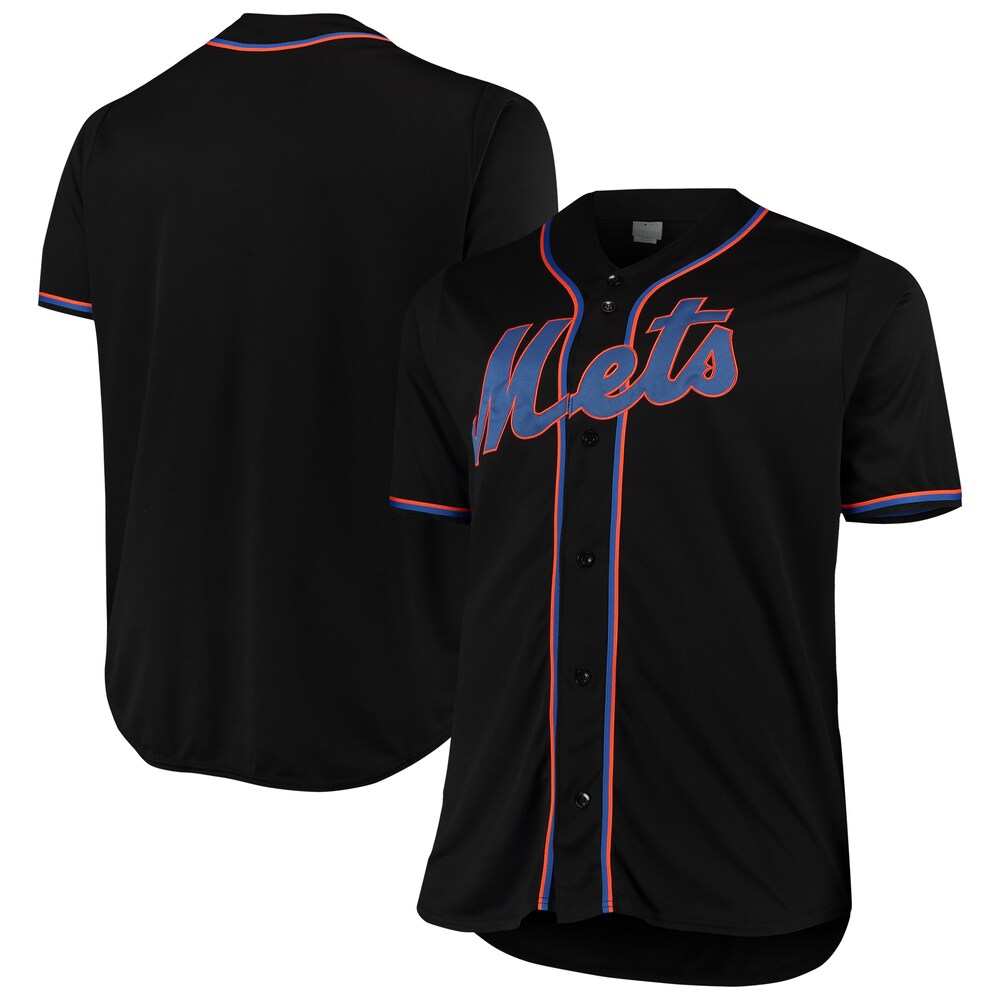 New York Mets Big & Tall Fashion Jersey - Black