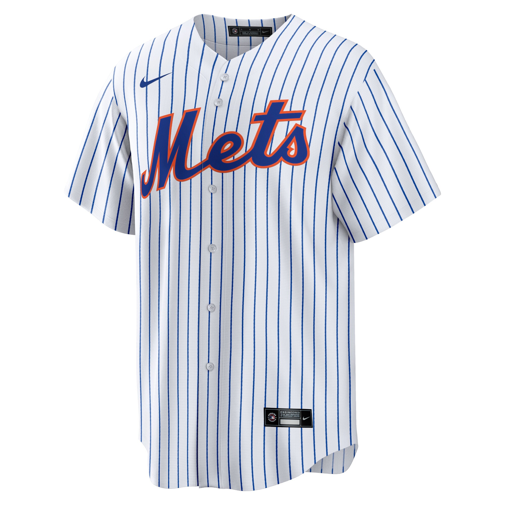 Alternative view of New York Mets Home Blank Replica Jersey – White