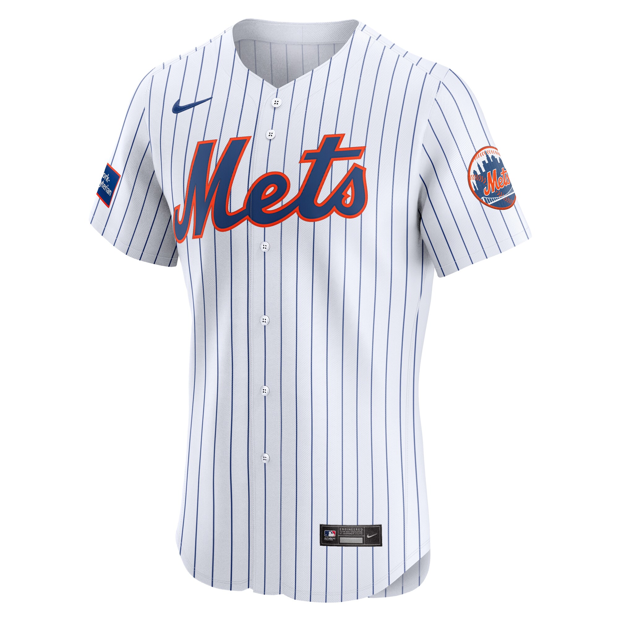 Alternative view of New York Mets Home Elite Patch Jersey - White