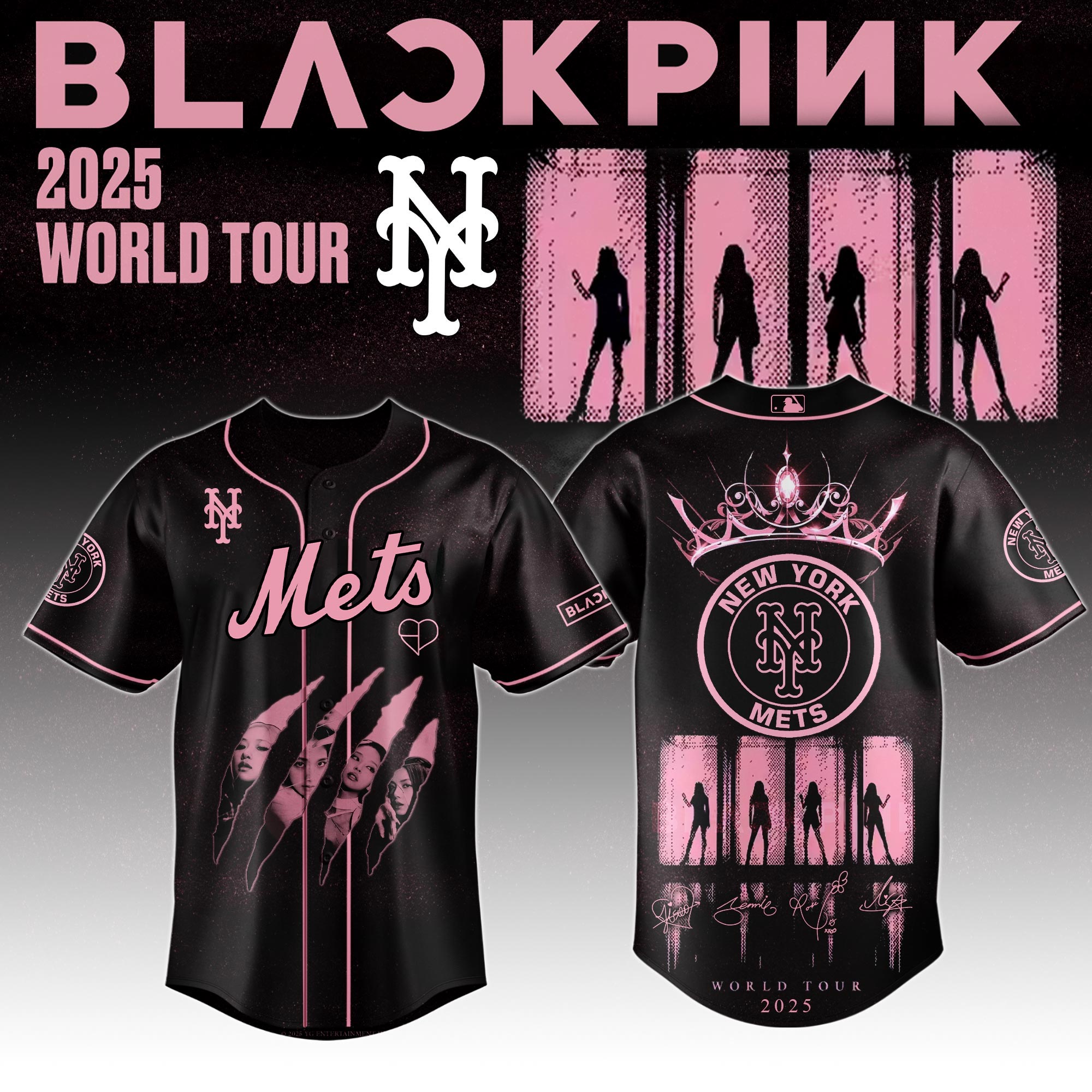 New York Mets Mlb X Blackpink All Star Custom Baseball Jersey