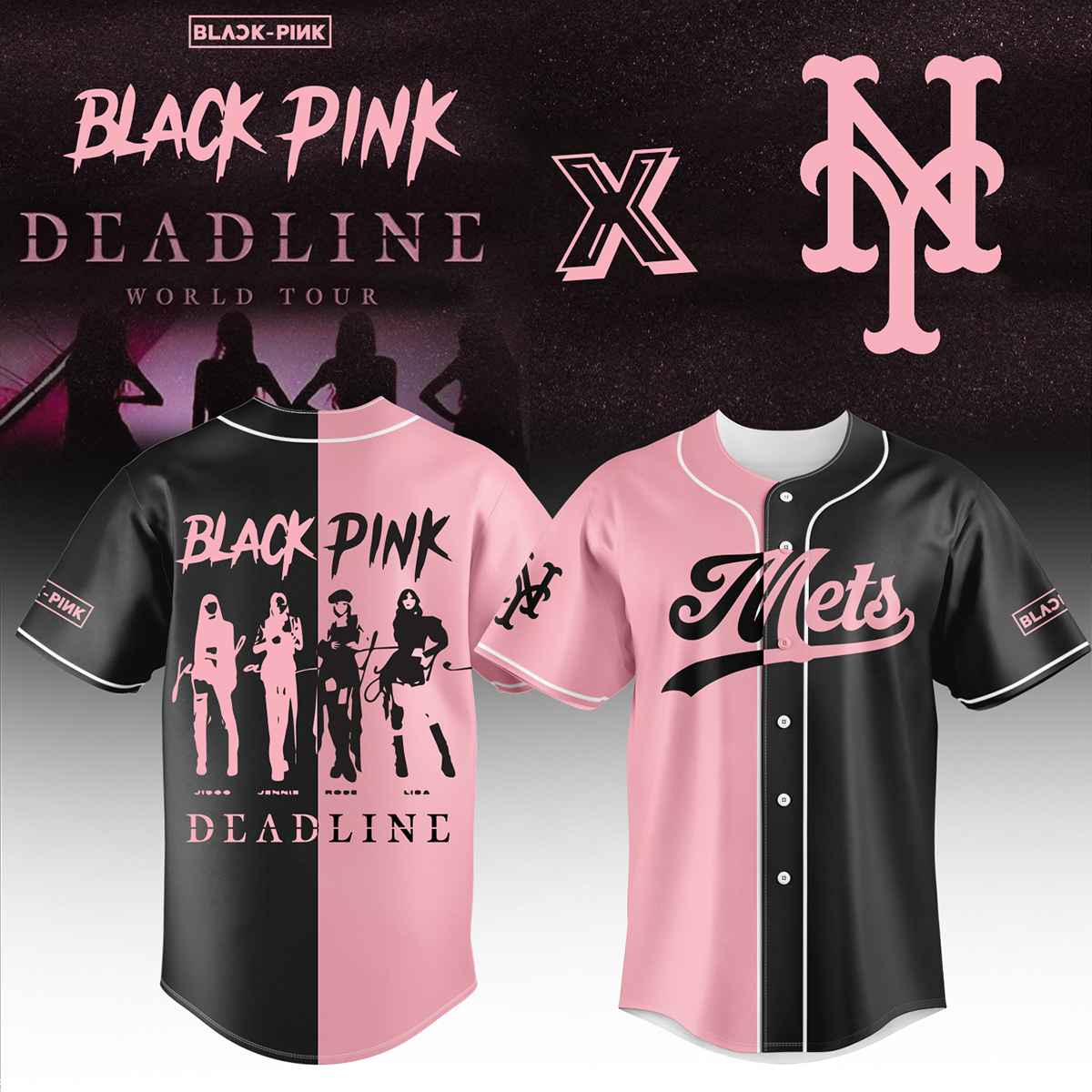 New York Mets Mlb X Blackpink Custom Baseball Jersey