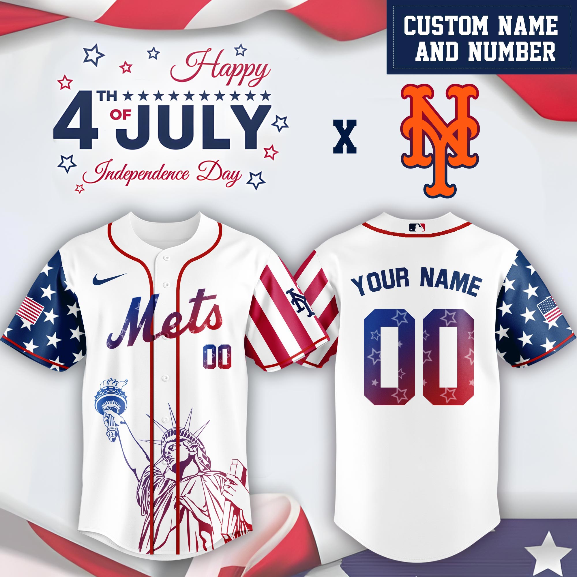 New York Mets Mlb X Bluey And Bingo Special Edition Custom Baseball Jersey 2025