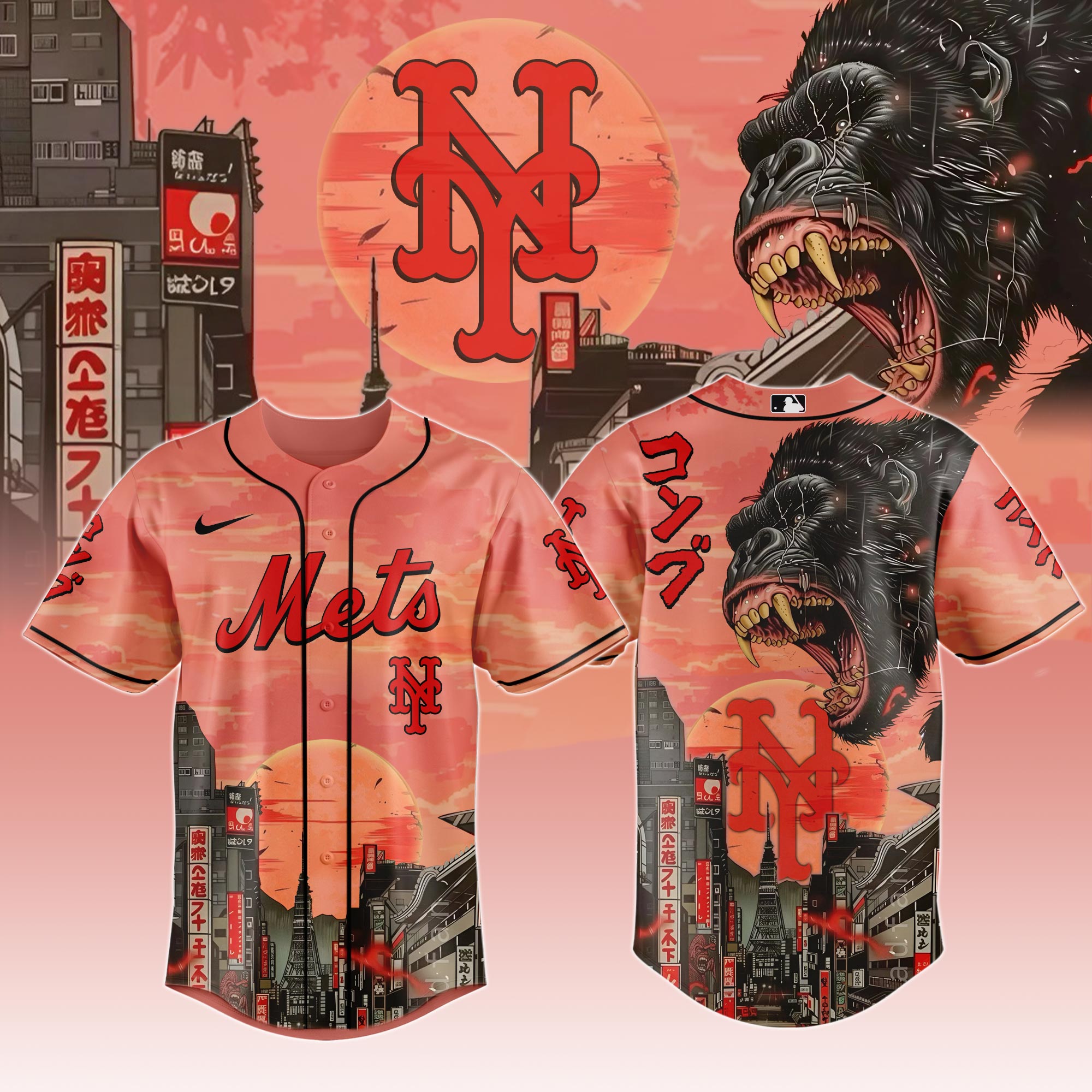 New York Mets Mlb X Kong Collection 1 Custom Baseball Jersey