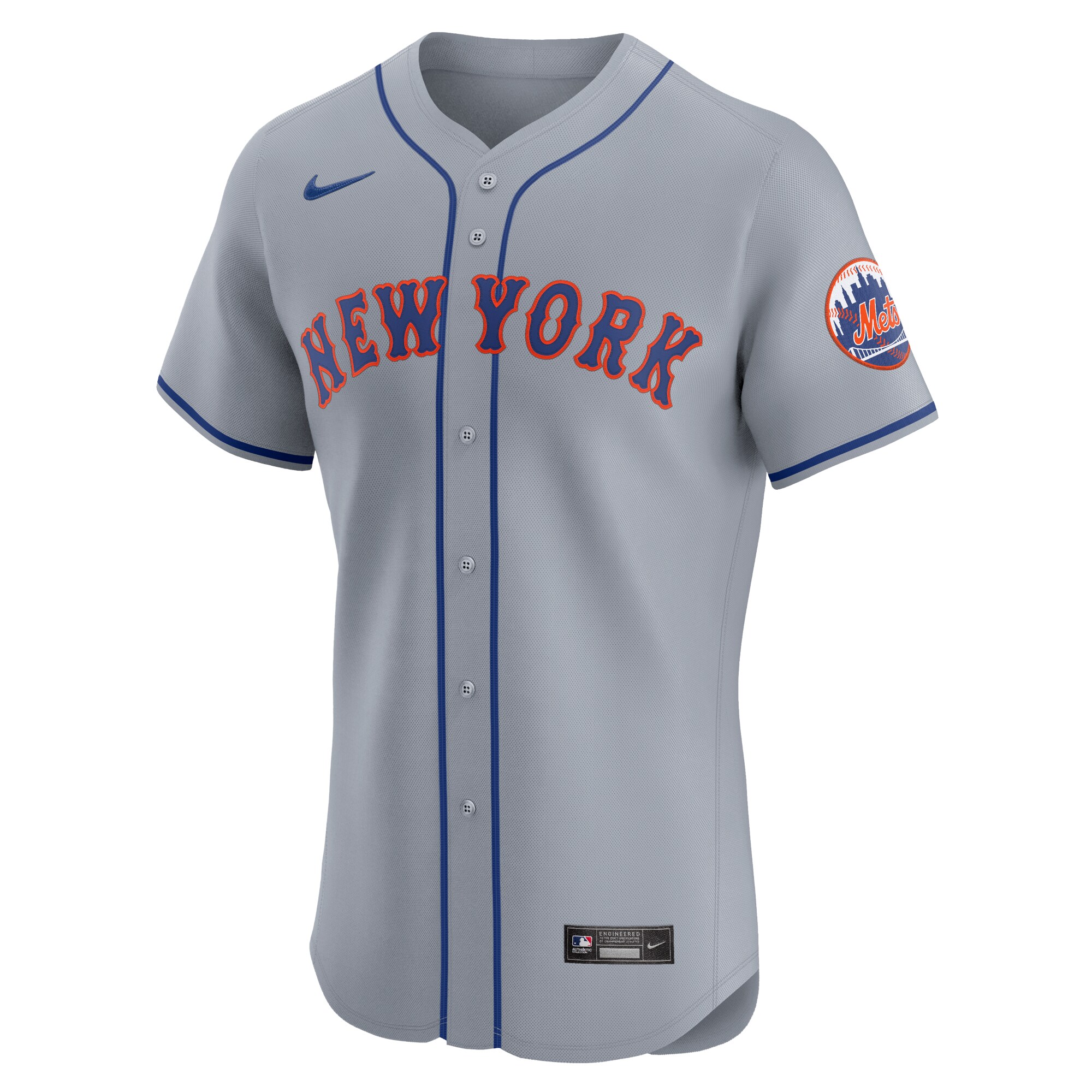 Alternative view of New York Mets Road Vapor Premier Elite Patch Jersey - Gray