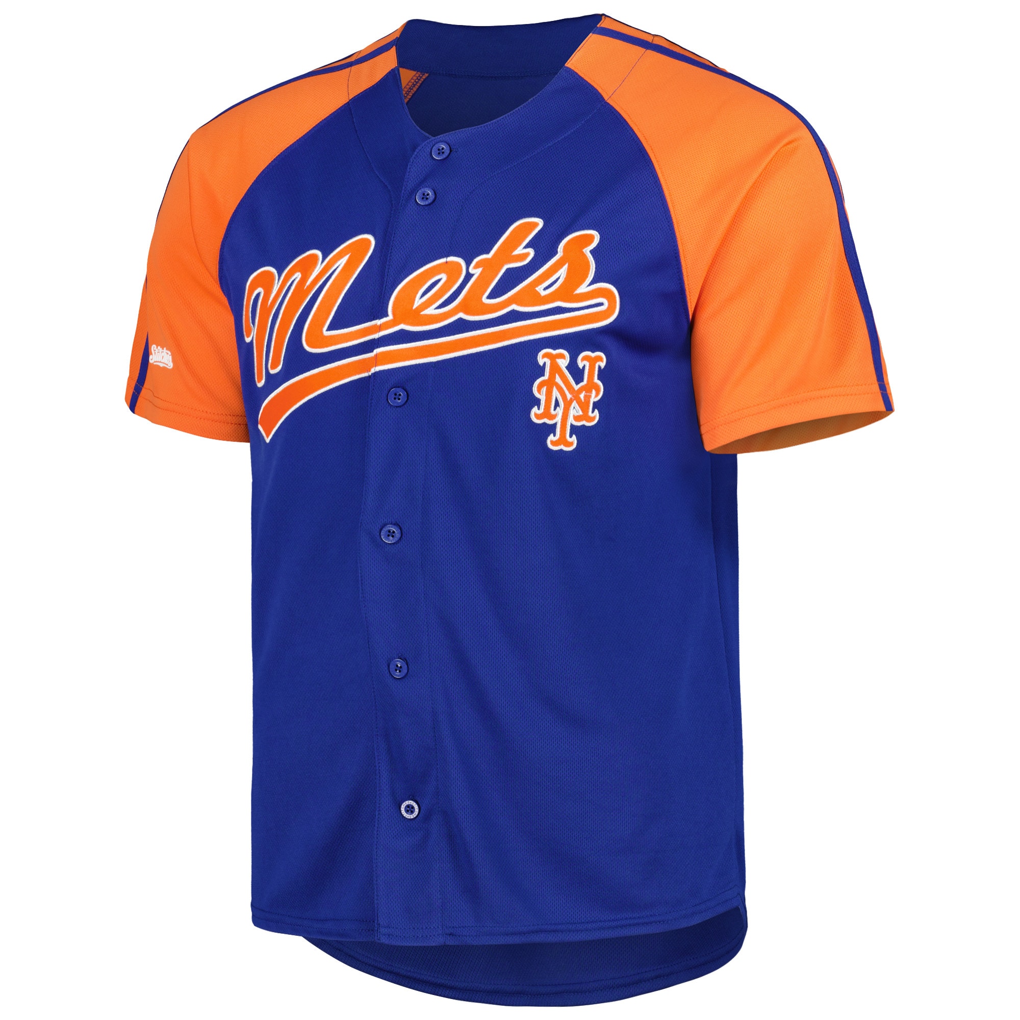 Alternative view of New York Mets Stitches Button-down Raglan Fashion Jersey – Royal