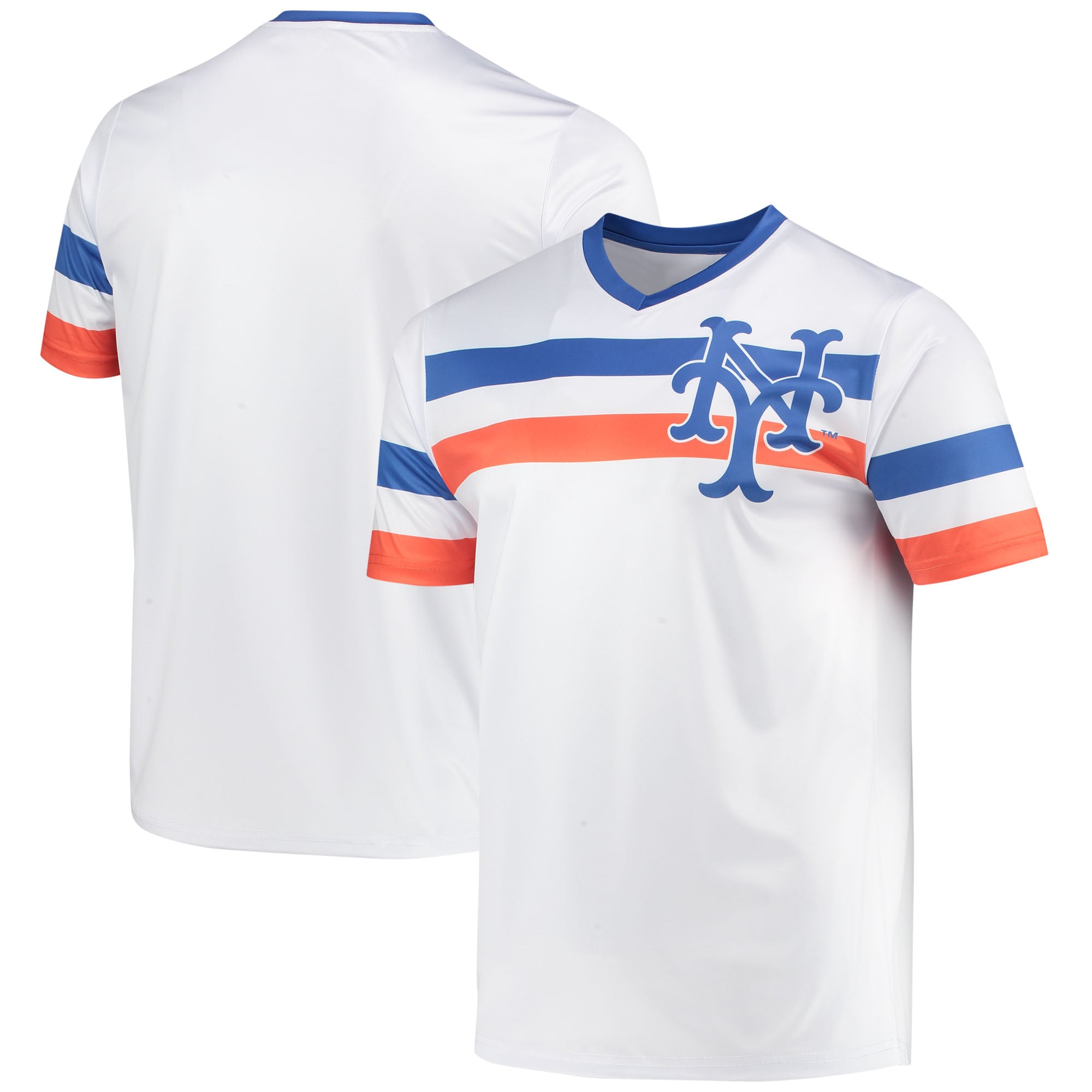 New York Mets Stitches Cooperstown Collection V-neck Jersey - White