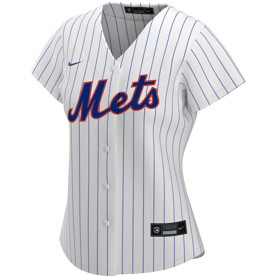Alternative view of New York Mets Women's Home Custom Jersey - White 