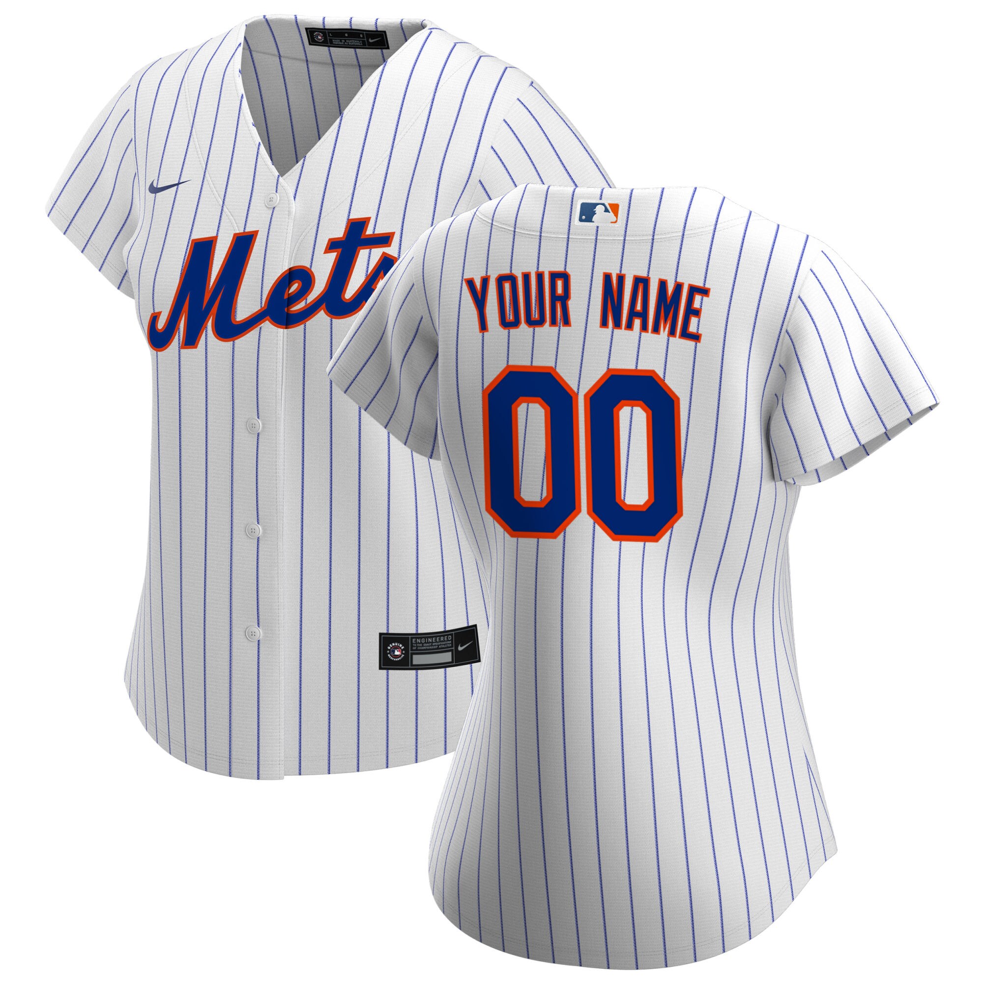 New York Mets Women's Home Replica Custom Jersey - White