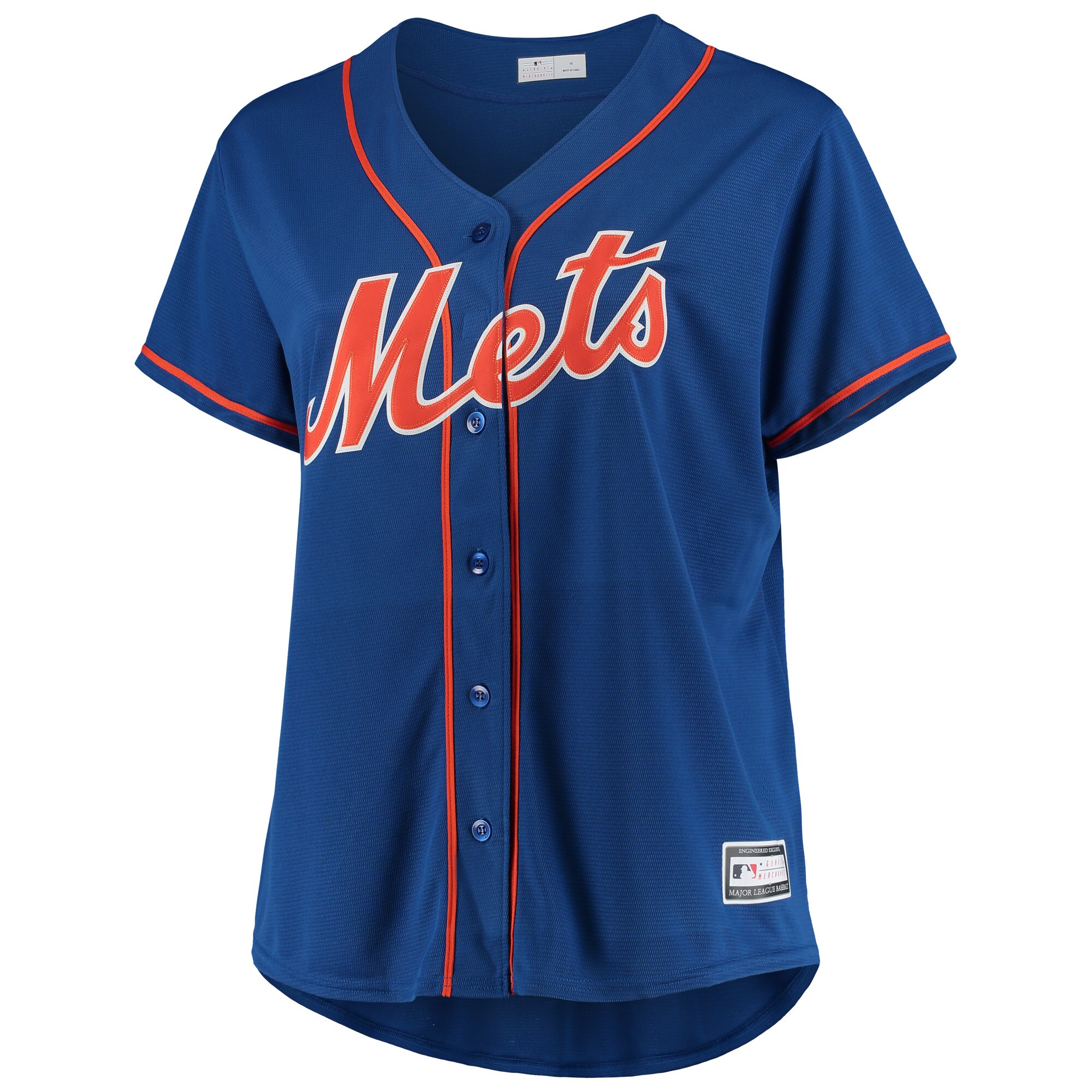 Alternative view of New York Mets Women’s Plus Size Alternate Replica Team Jersey – Royal
