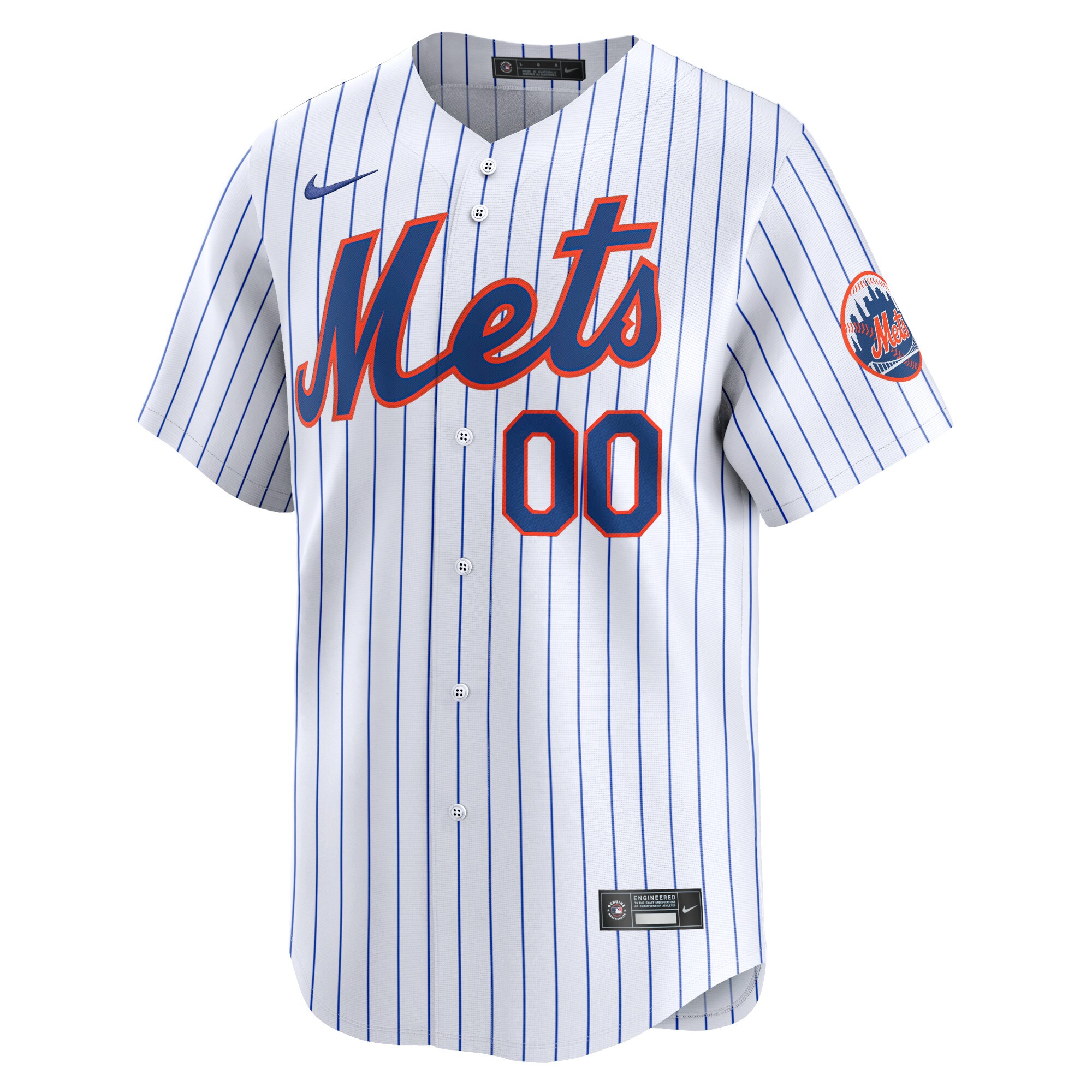 Alternative view of New York Mets Youth Home Limited Custom Jersey - White