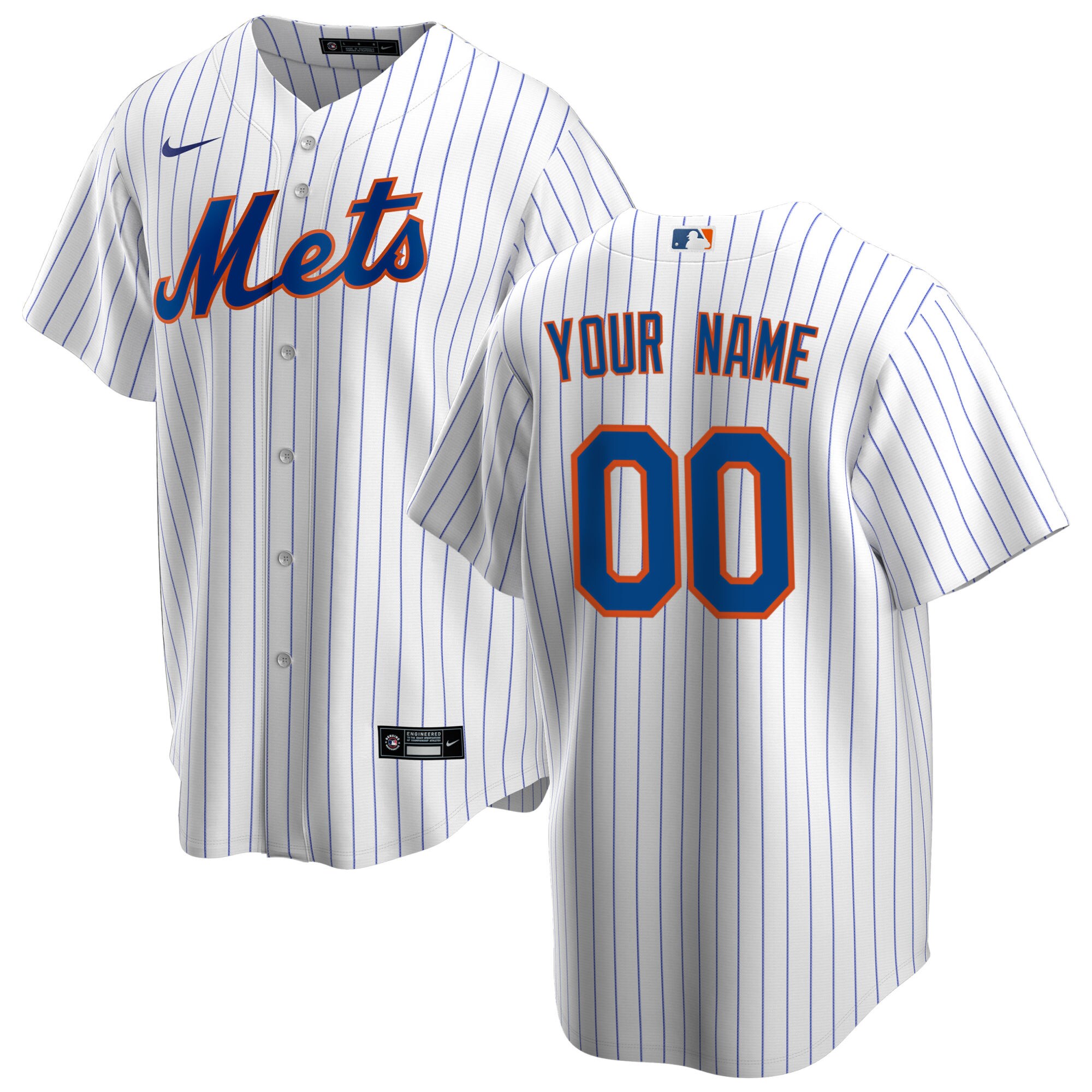New York Mets Youth Home Replica Custom Jersey - White