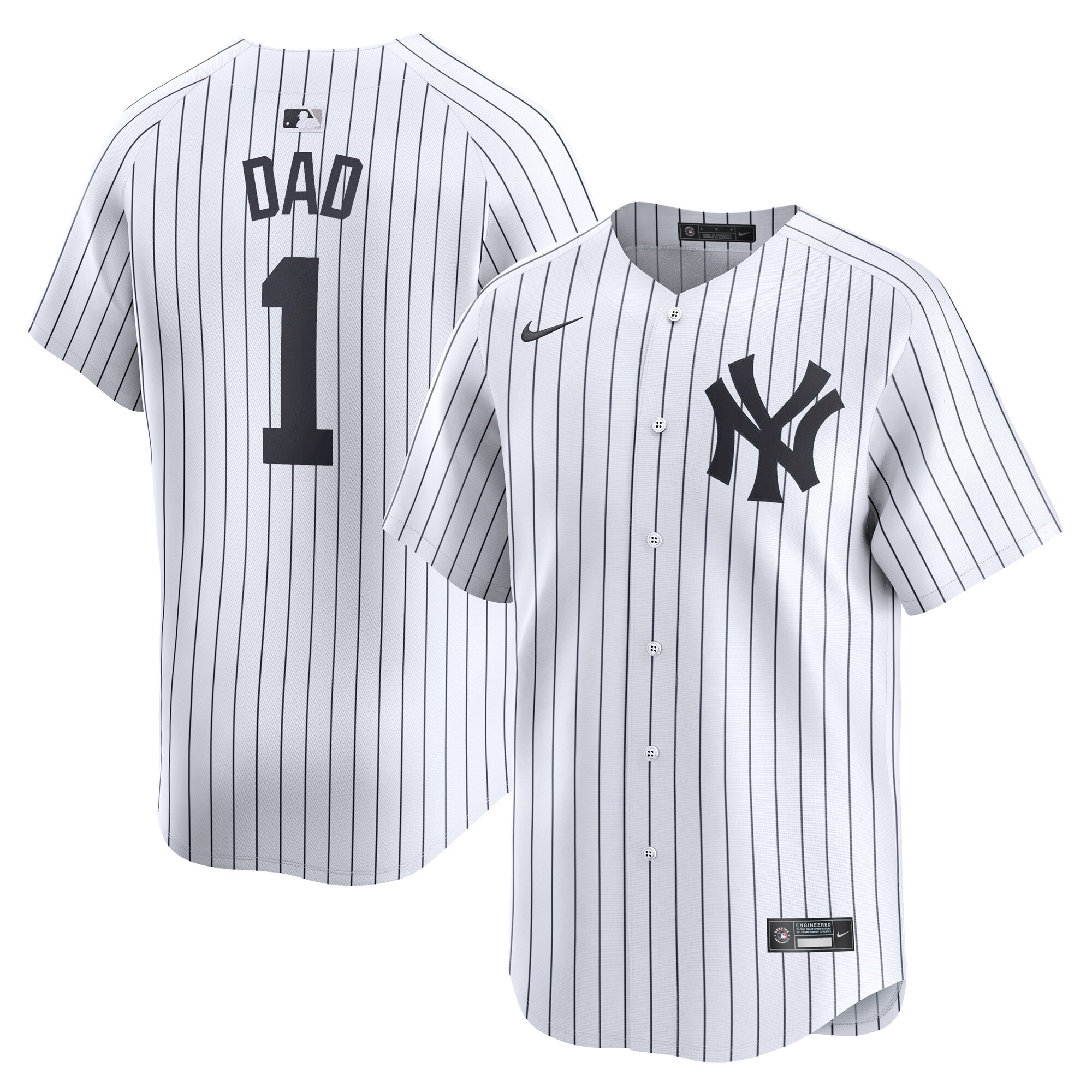 New York Yankees #1 Dad Home Limited Jersey - White