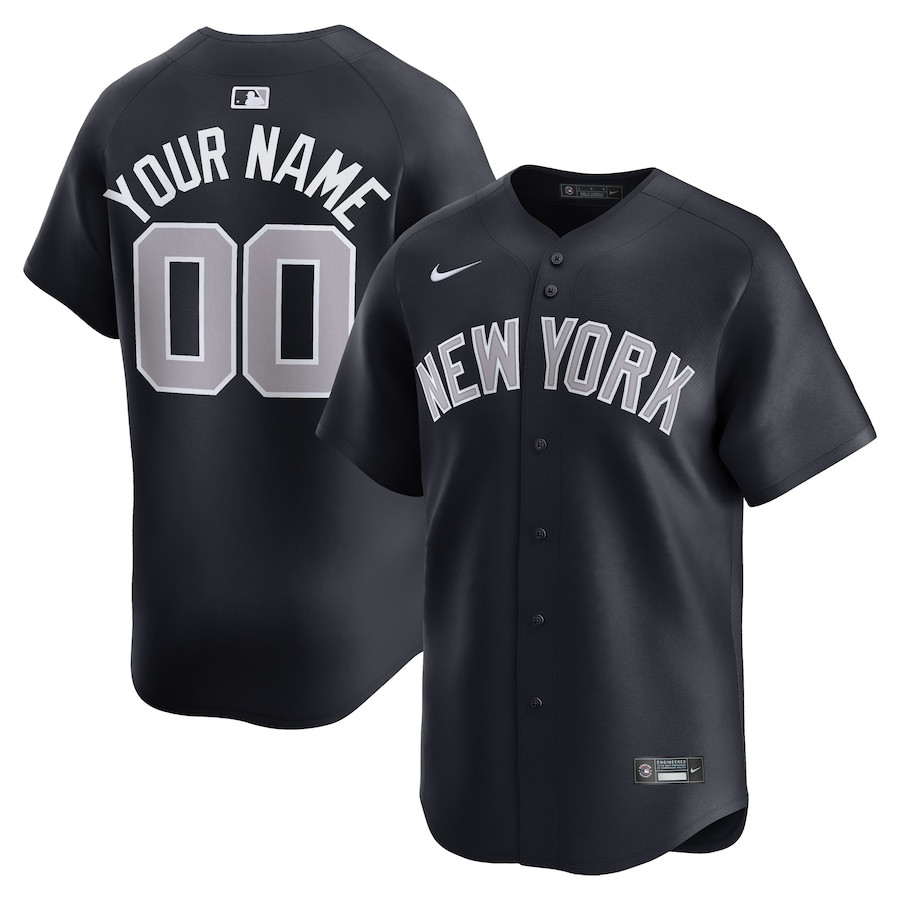 New York Yankees Alternate Limited Custom Men Jersey - Navy 