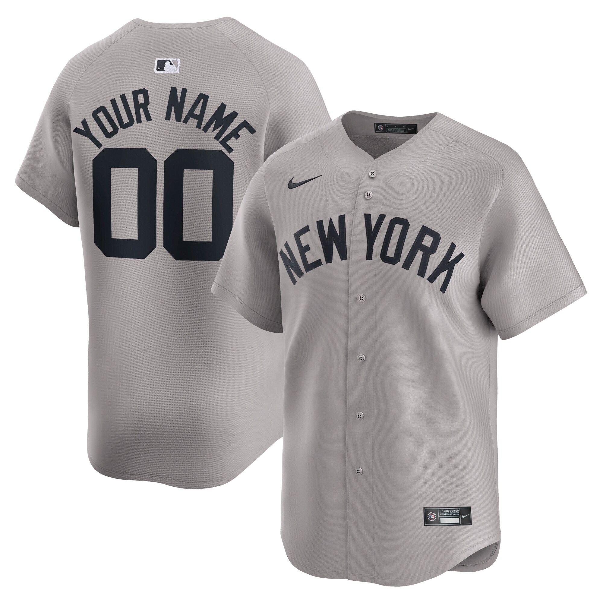 New York Yankees Away Limited Custom Jersey - Gray