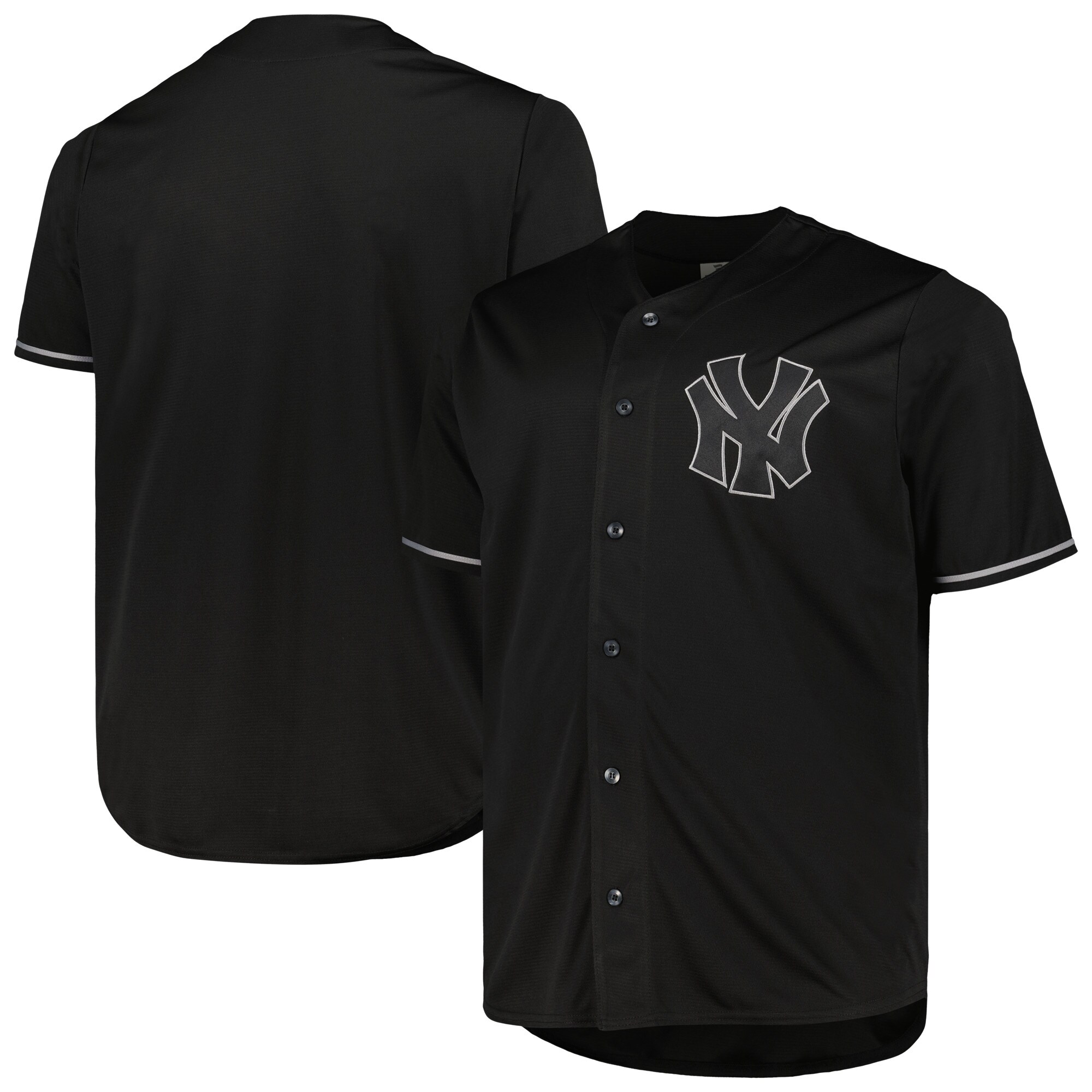 Alternative view of New York Yankees Big & Tall Pop Fashion Jersey - Black/gray