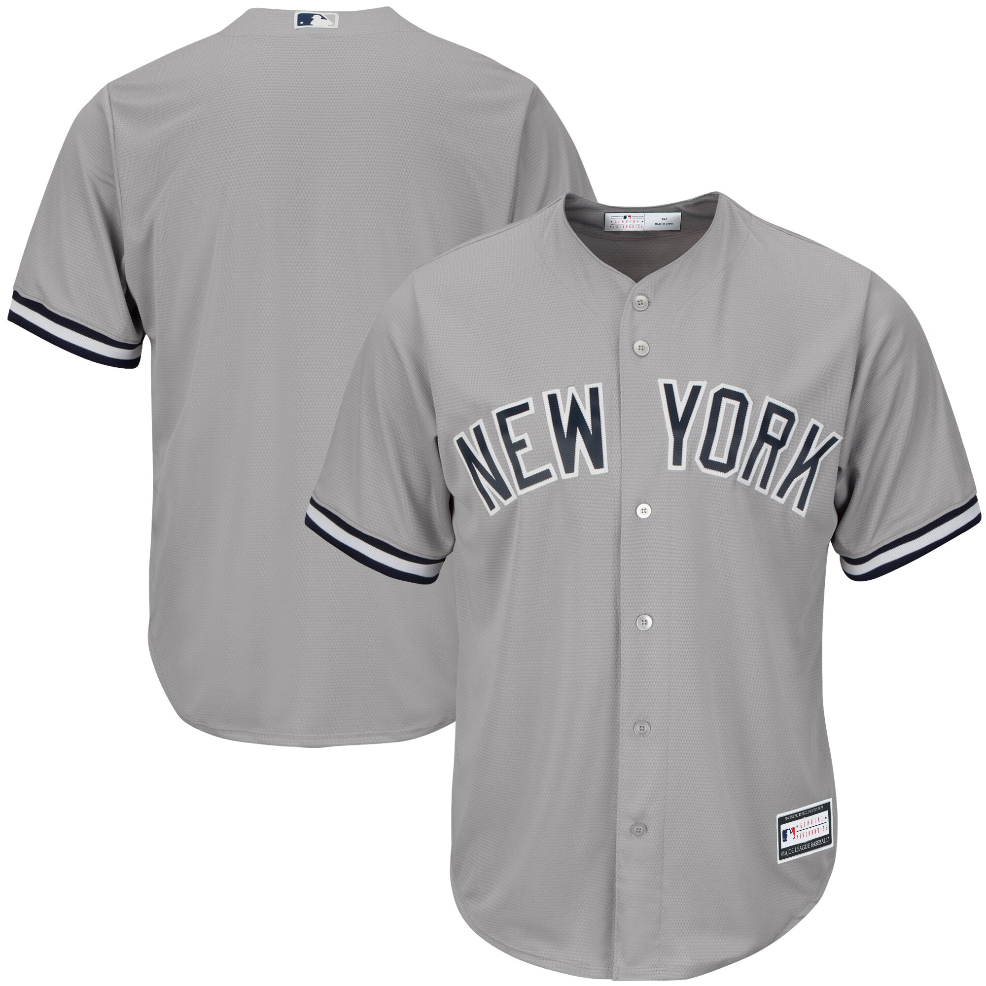 Alternative view of New York Yankees Big & Tall Replica Team Jersey – Gray
