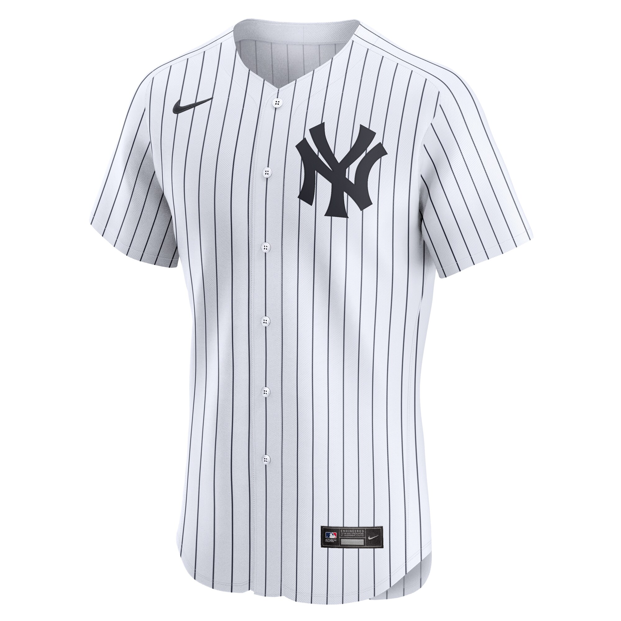 Alternative view of New York Yankees Home Elite Custom Number Jersey - White