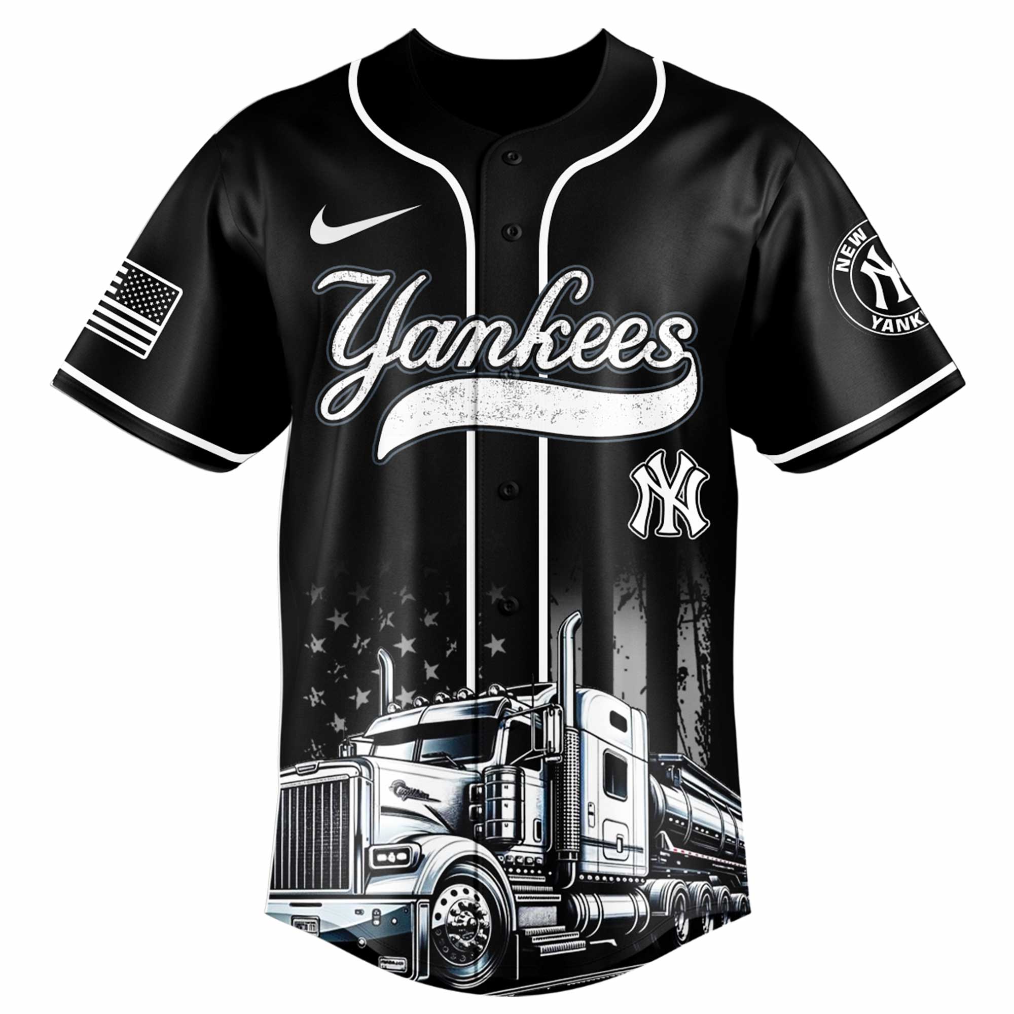 Alternative view of New York Yankees Mlb X Nation Truck Driver Appreciation Week Limited Edition Custom Baseball Jersey 2025