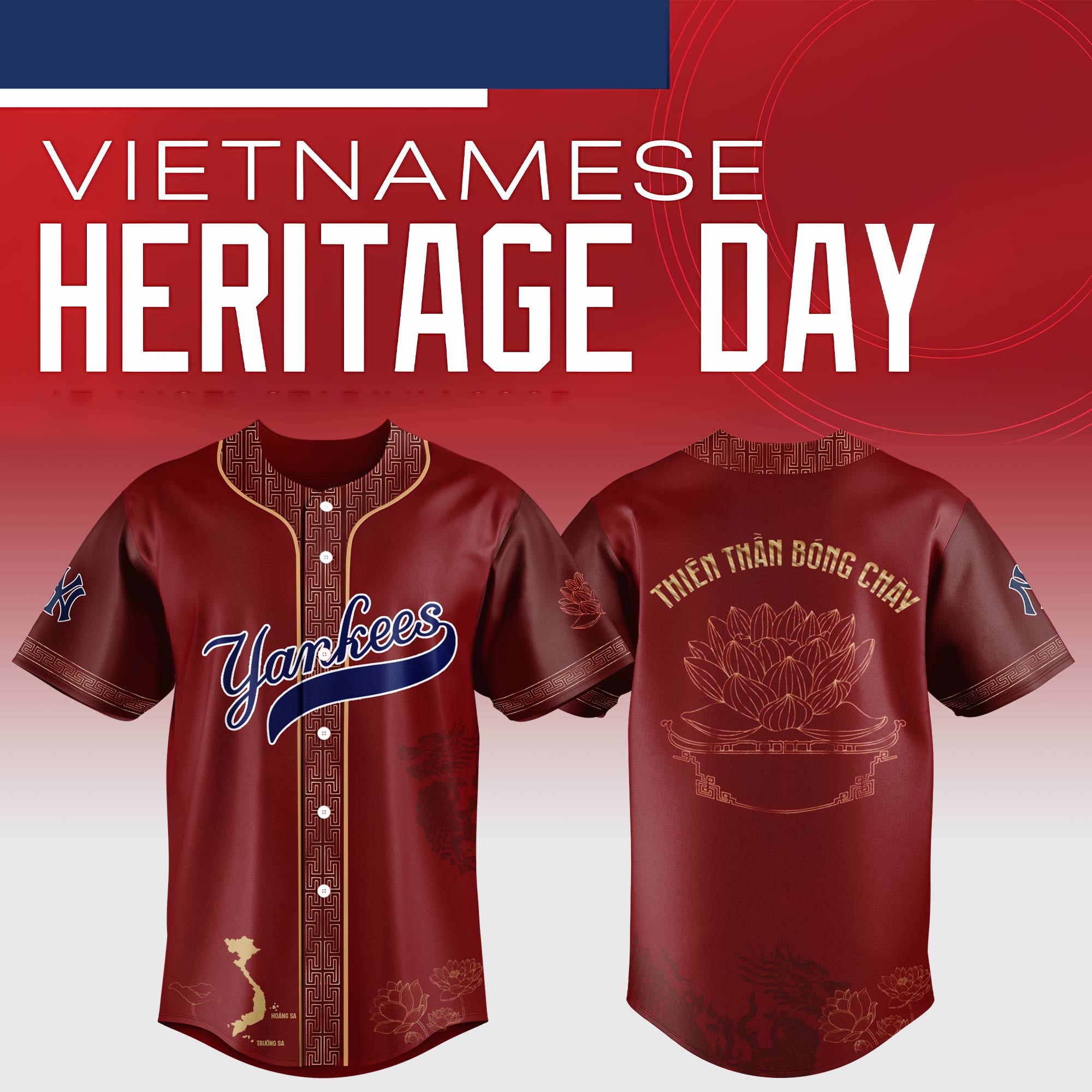 New York Yankees Mlb X Vietnamese Heritage Night Custom Baseball Jersey