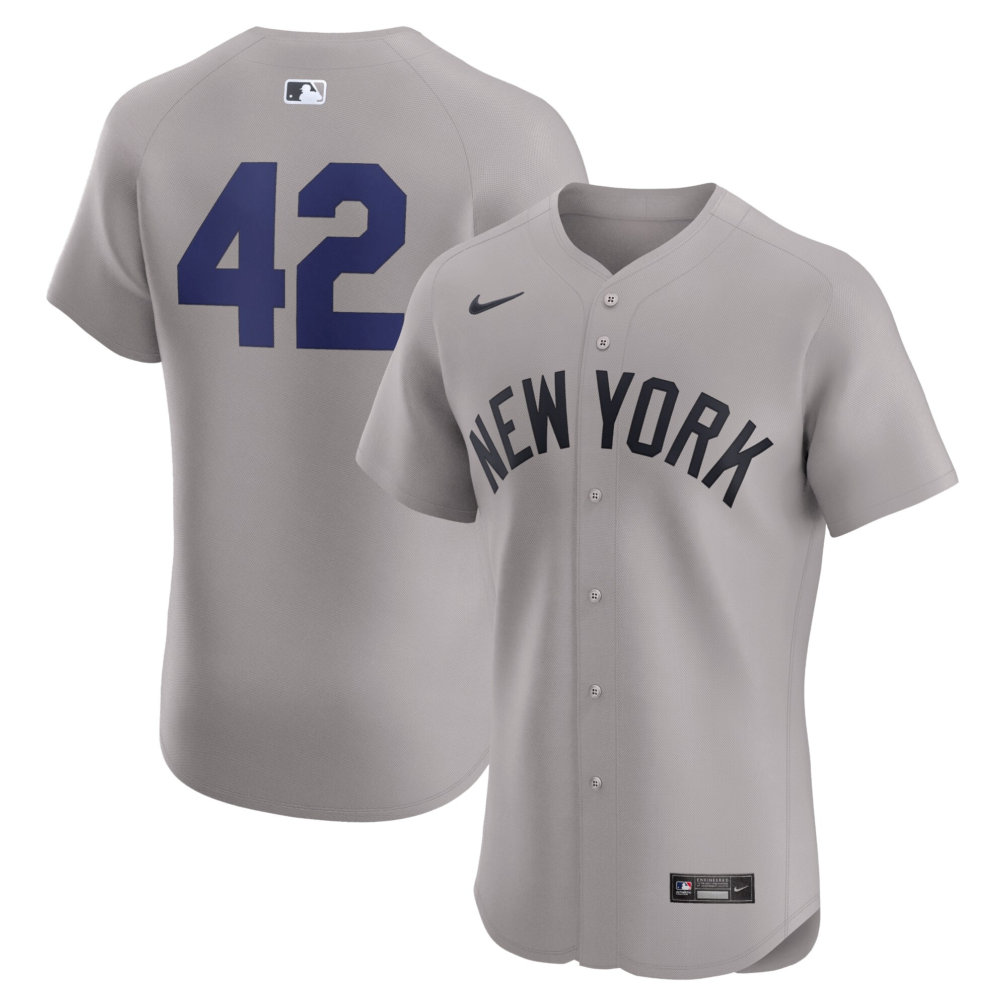 New York Yankees Road 2024 Jackie Robinson Day Elite Jersey - Gray