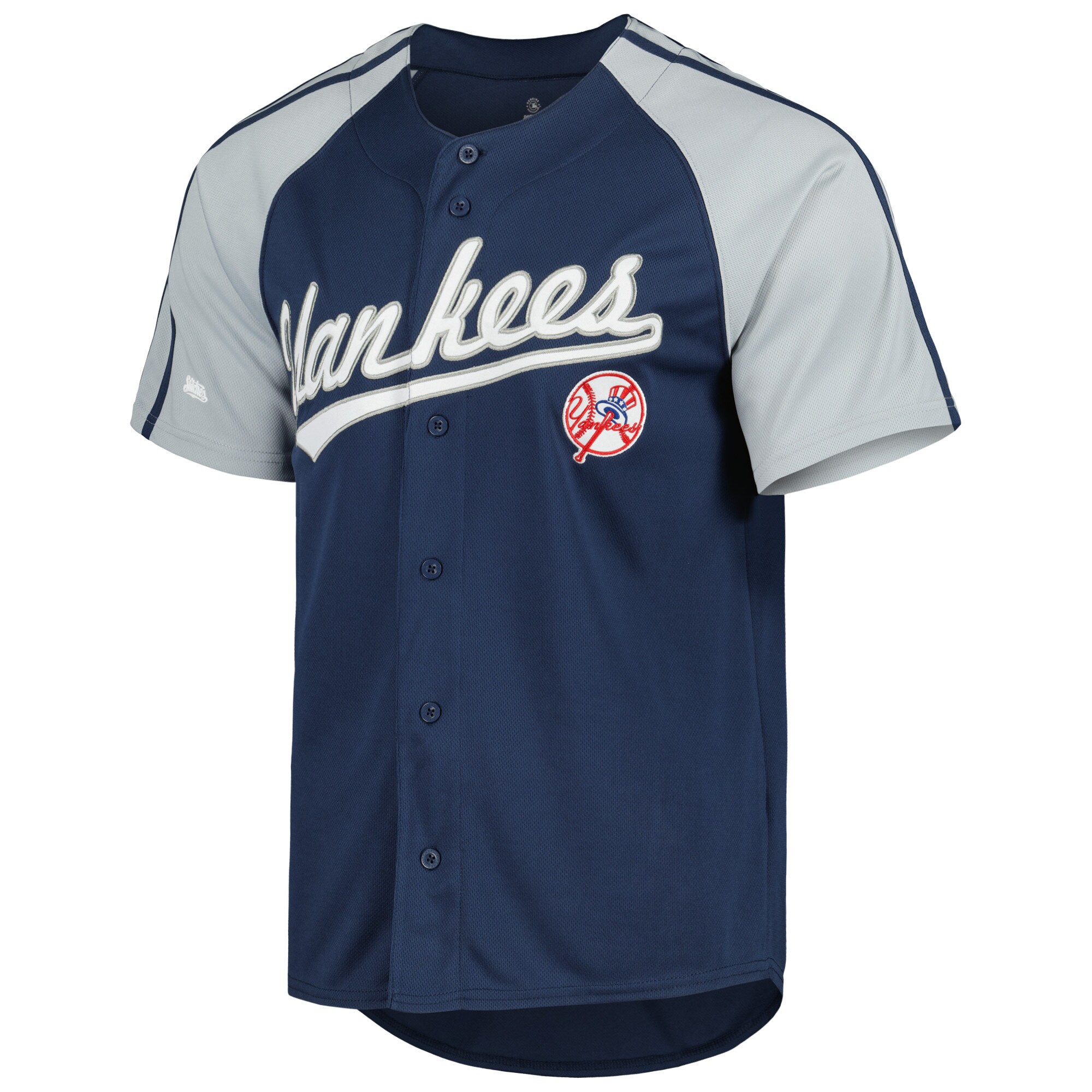 Alternative view of New York Yankees Stitches Button-down Raglan Fashion Jersey – Navy