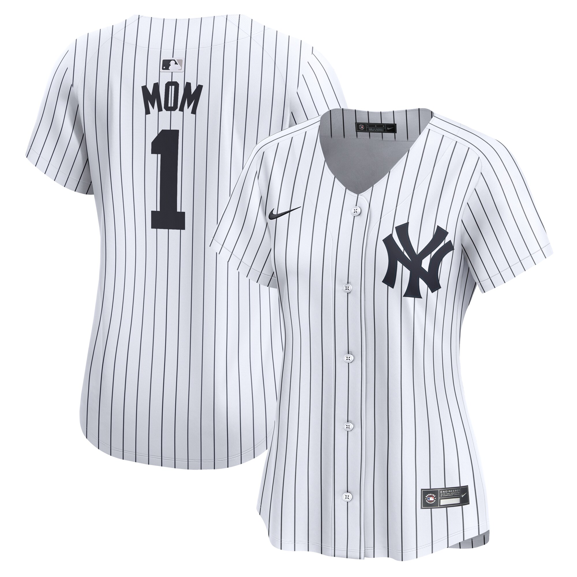 New York Yankees Women's #1 Mom Home Limited Jersey - White