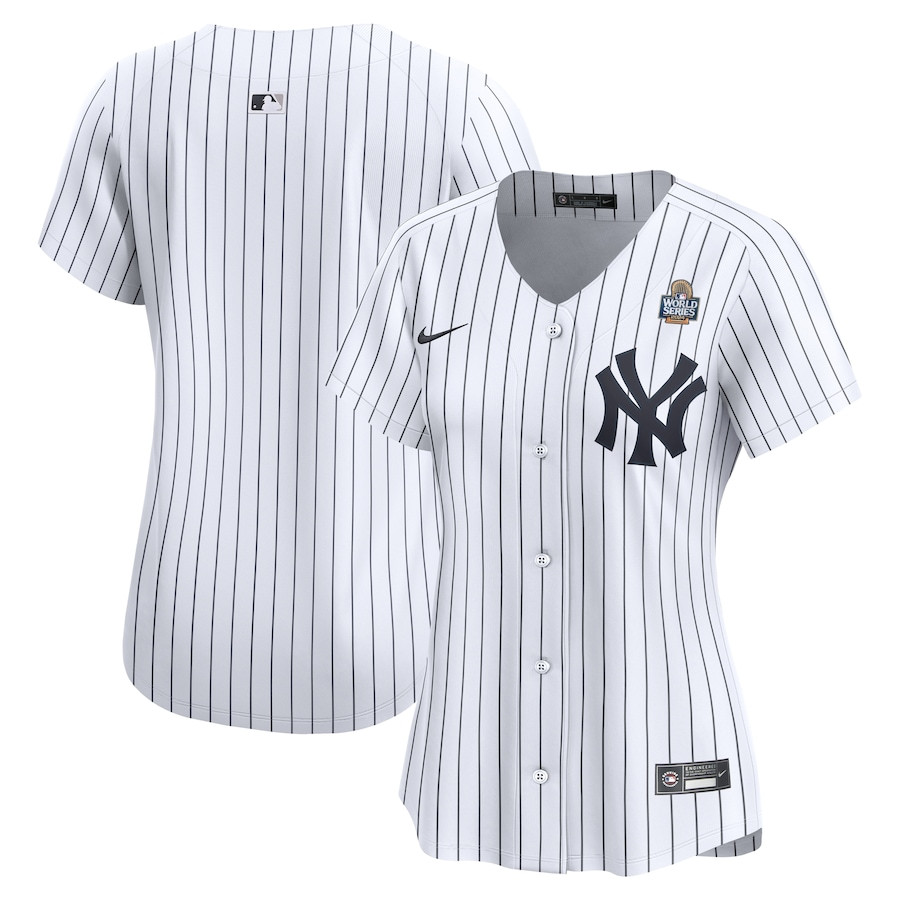 New York Yankees Women's 2024 World Series Home Limited Jersey - White 
